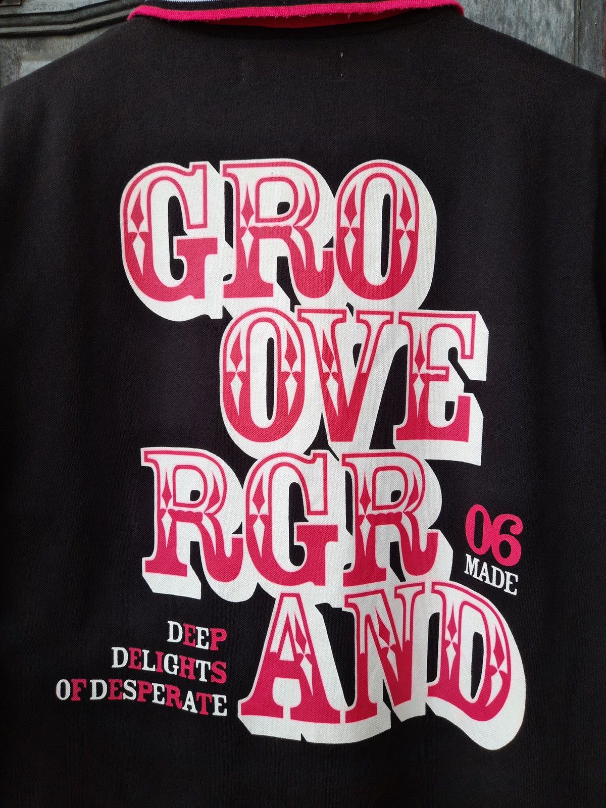 Japanese Brand Groover Grand Polo Shirt Black Pink Logo Y2K Streetwear Size US L / EU 52-54 / 3 - 16 Thumbnail