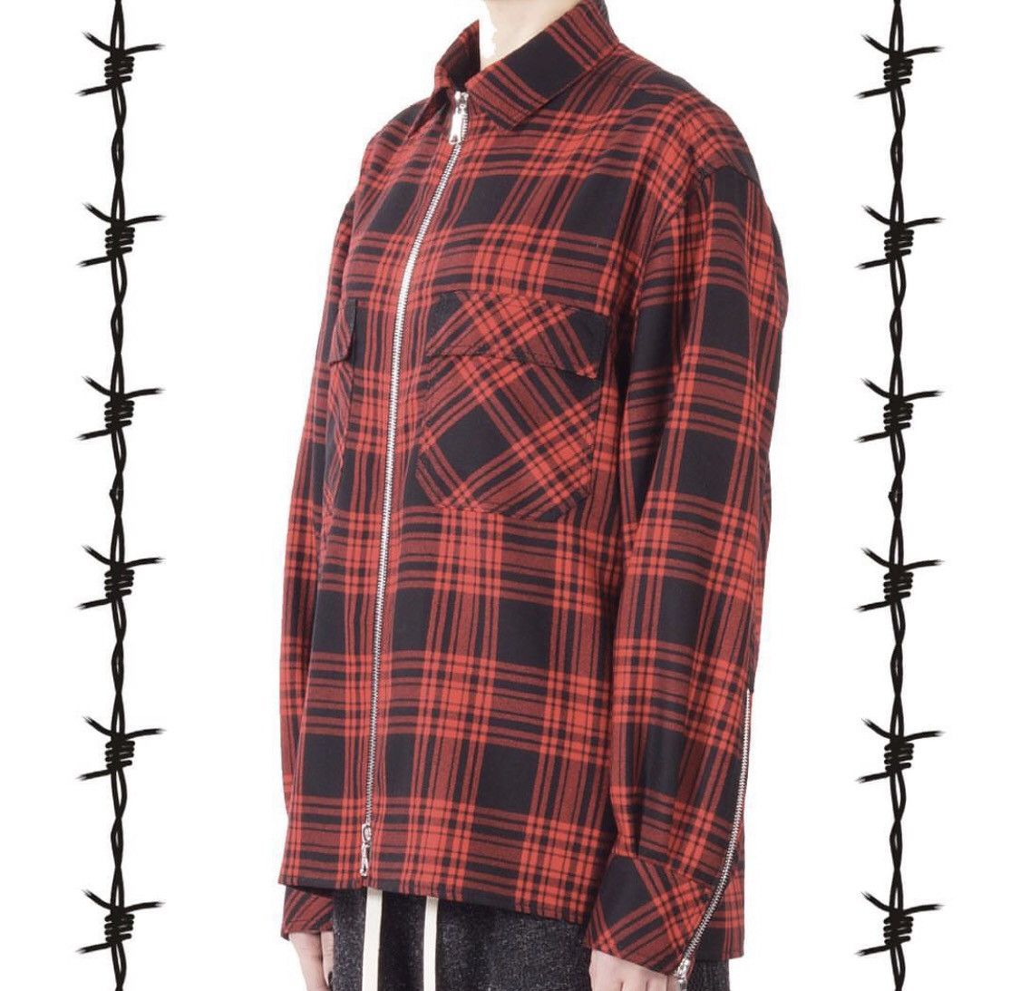 Designer Tartan Wool Zip by La Haine Milan Size US M / EU 48-50 / 2 - 4 Thumbnail
