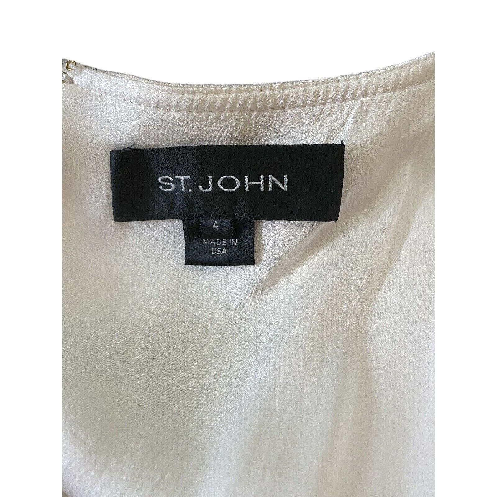 St. John $1270 St. St John 4 Maxi Dress Black Ivory Slit Long Milano Size S / US 4 / IT 40 - 9 Thumbnail