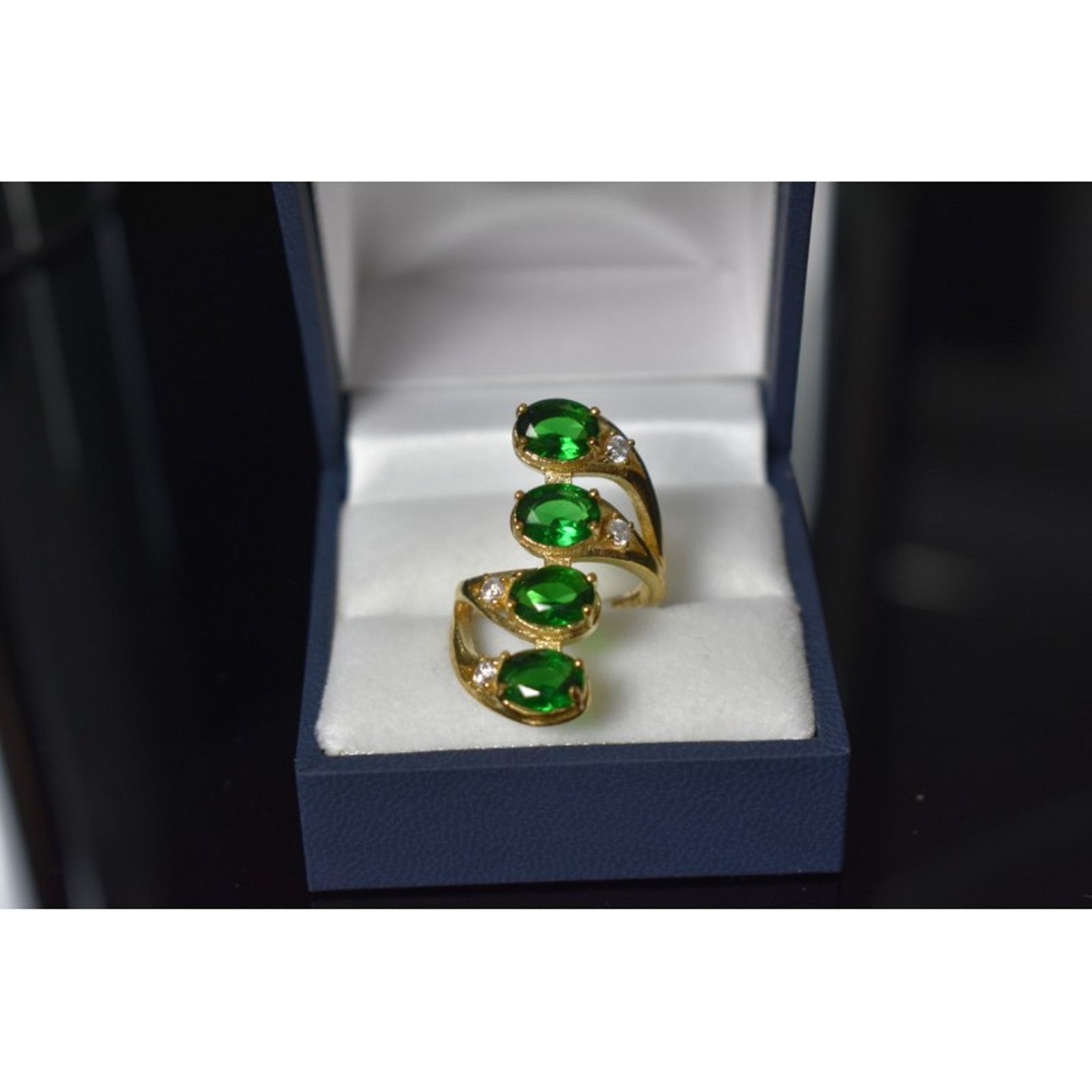 Jewelry 925 STERLING SILVER GOLD PLATED ALPANITE & CZ RING SIZE 7 Size ONE SIZE - 1 Thumbnail