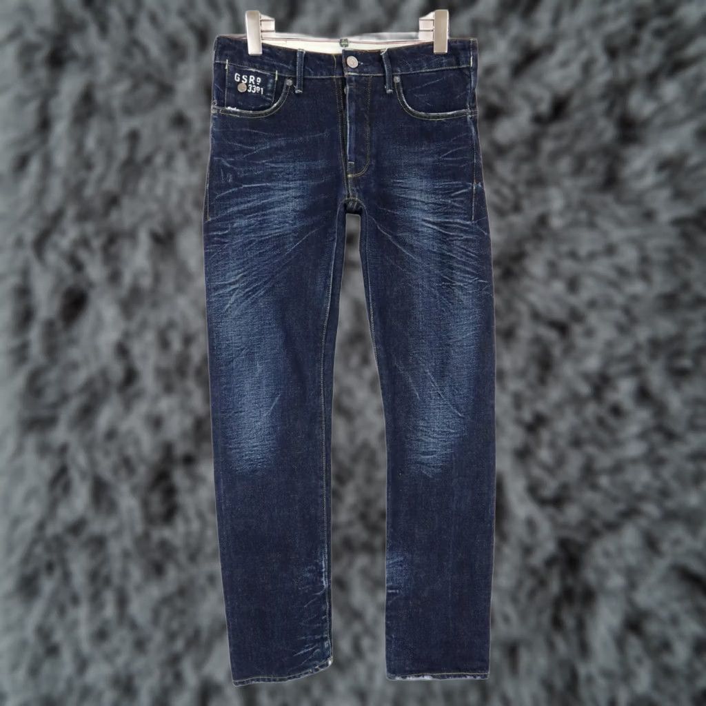 G-Star G-STAR Structor Slim Jeans Dark Blue Whiskers Faded Denim W31/L32 Men's Size US 31 - 1 Thumbnail