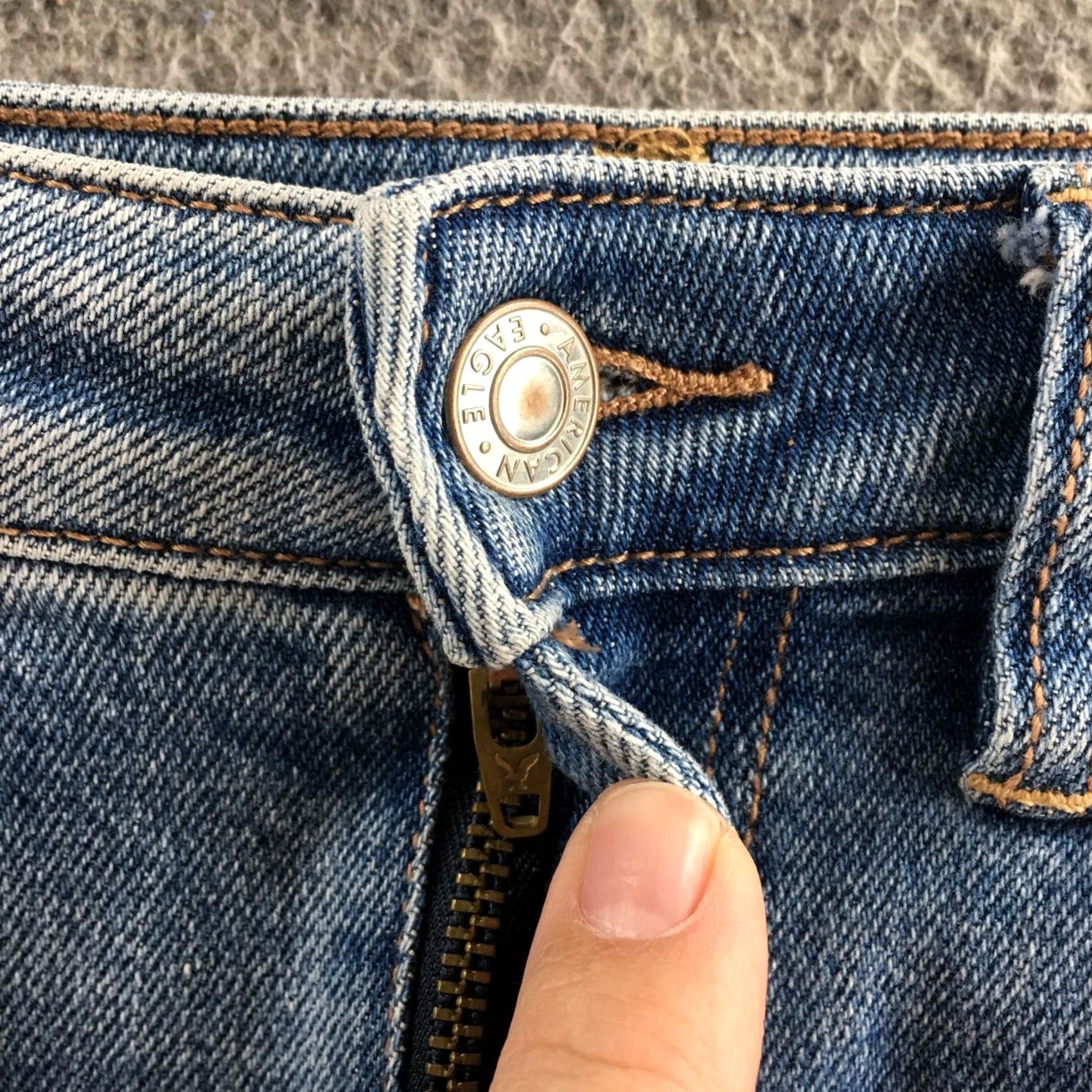 American Eagle Outfitters American Eagle Skinny Jeans Womens 27X27 Blue Distressed Stretch Zip Size 25" / US 0 / IT 36 - 4 Thumbnail
