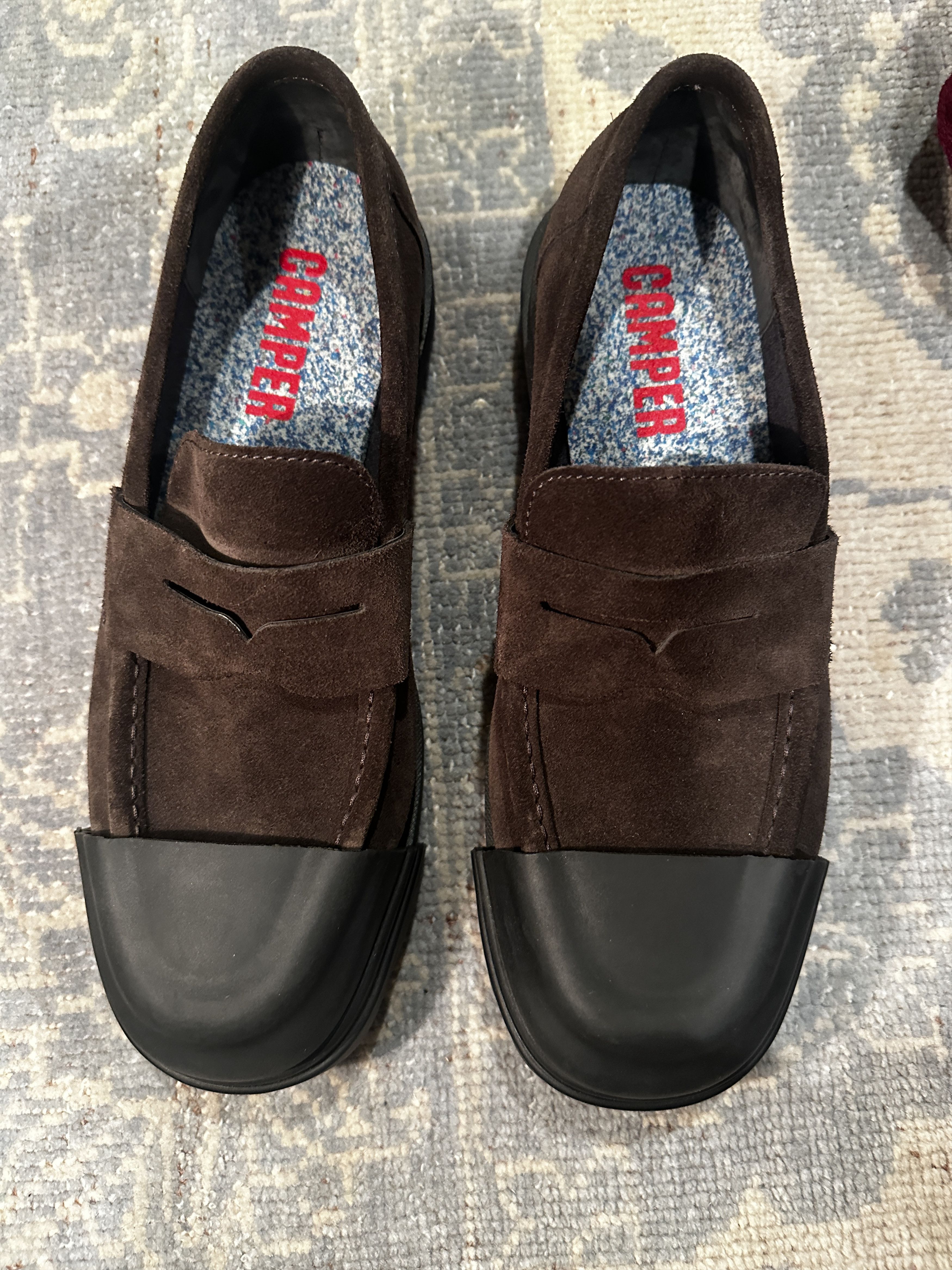 Camper Brown suede penny loafers w/ toe caps Size US 11.5 / EU 44-45 - 12 Thumbnail
