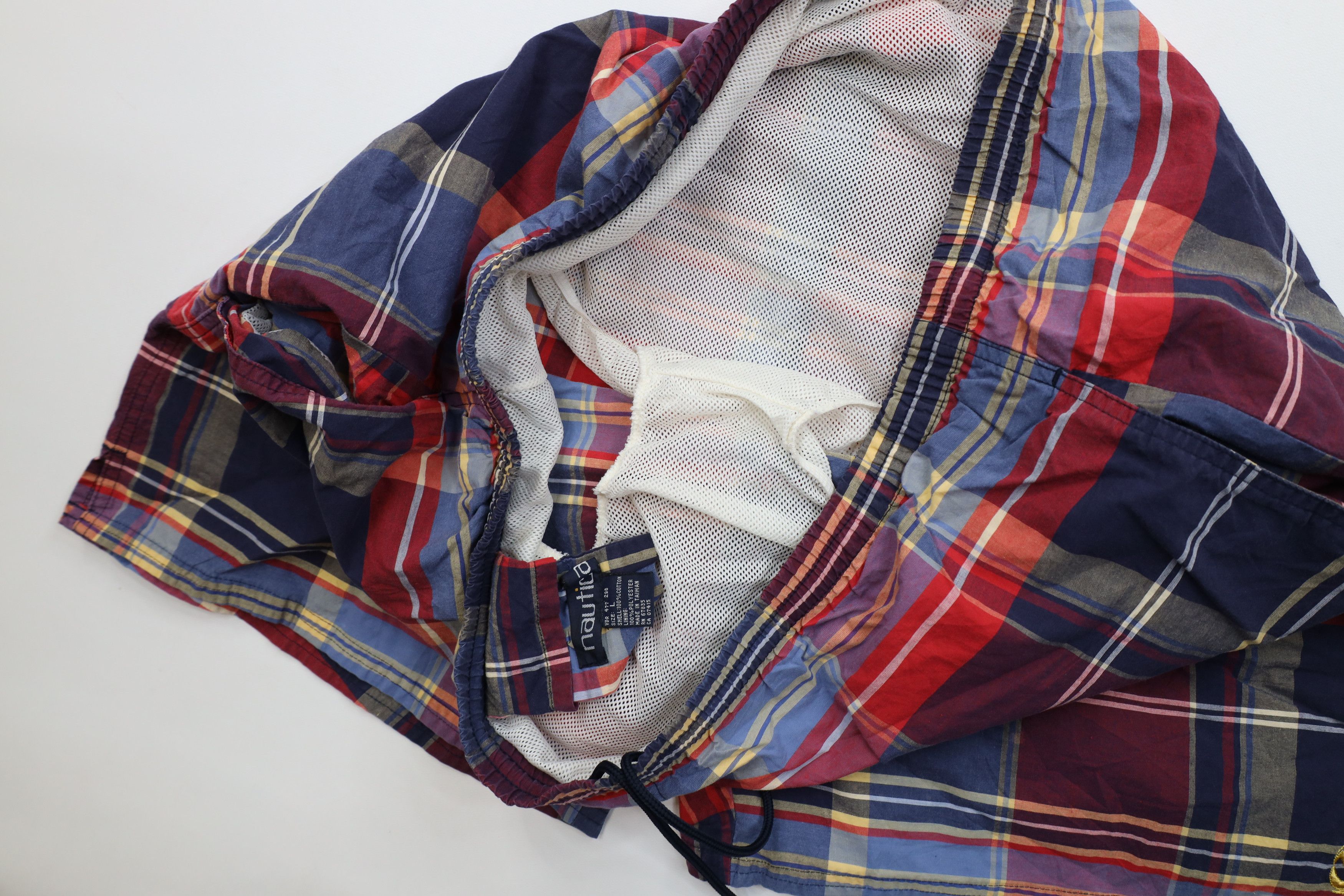 Nautica Vintage 90s Nautica Sailing Lined Above Knee Shorts Plaid Size US 34 / EU 50 - 7 Thumbnail