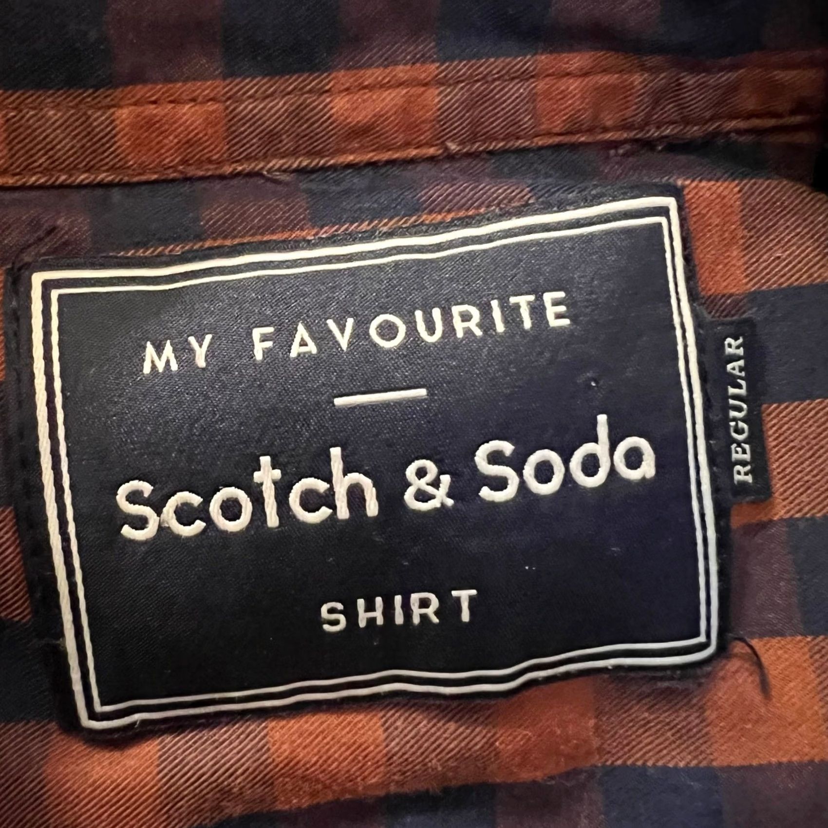 Scotch & Soda Scotch & Soda Shirt Mens Large My Favorite Plaid Long Sleeve Button Nylon Blend Blue L Mens Size US L / EU 52-54 / 3 - 6 Thumbnail