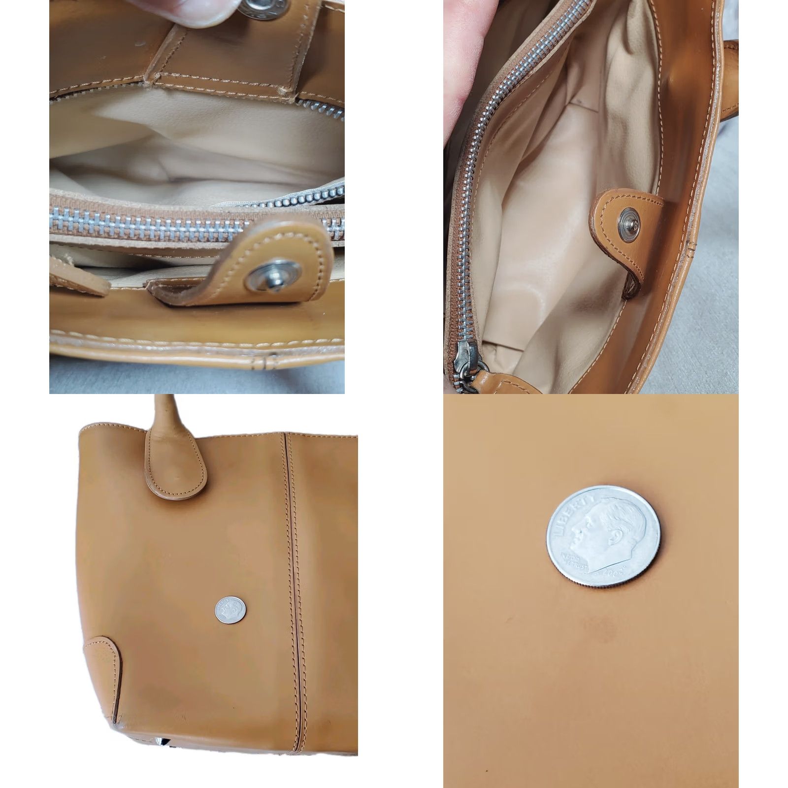 Vintage VINTAGE Tod's Small Tote Handbag Smooth Light Brown Leather Womens Tote Bag Size ONE SIZE - 9 Thumbnail