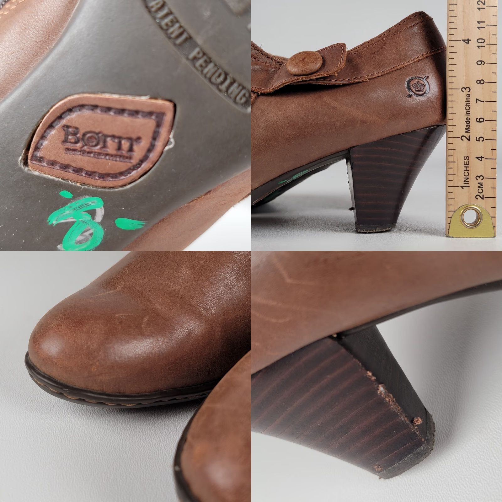 Born Born Calixta Boot Pump Womens Brown Leather Bootie 8 Round Toe Zip Cone Heel Block Heel Boho City Fall Winter Leather 8 Womens Boots Size US 8 / IT 38 - 8 Thumbnail