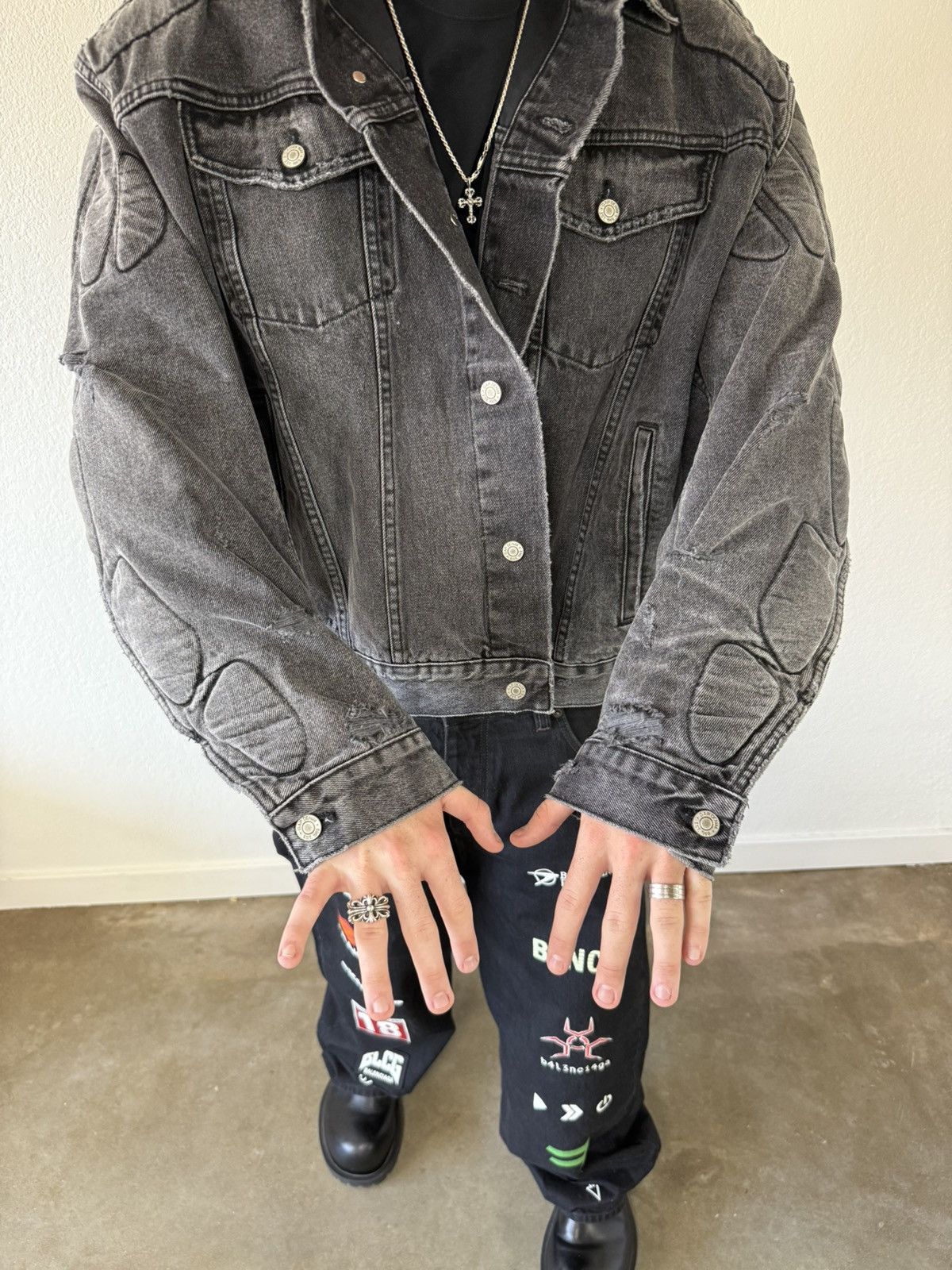 ジャケット・アウター Yeezy gap denim jacket yzy XS grey black Yeezy gap denim jacket yzy XS grey