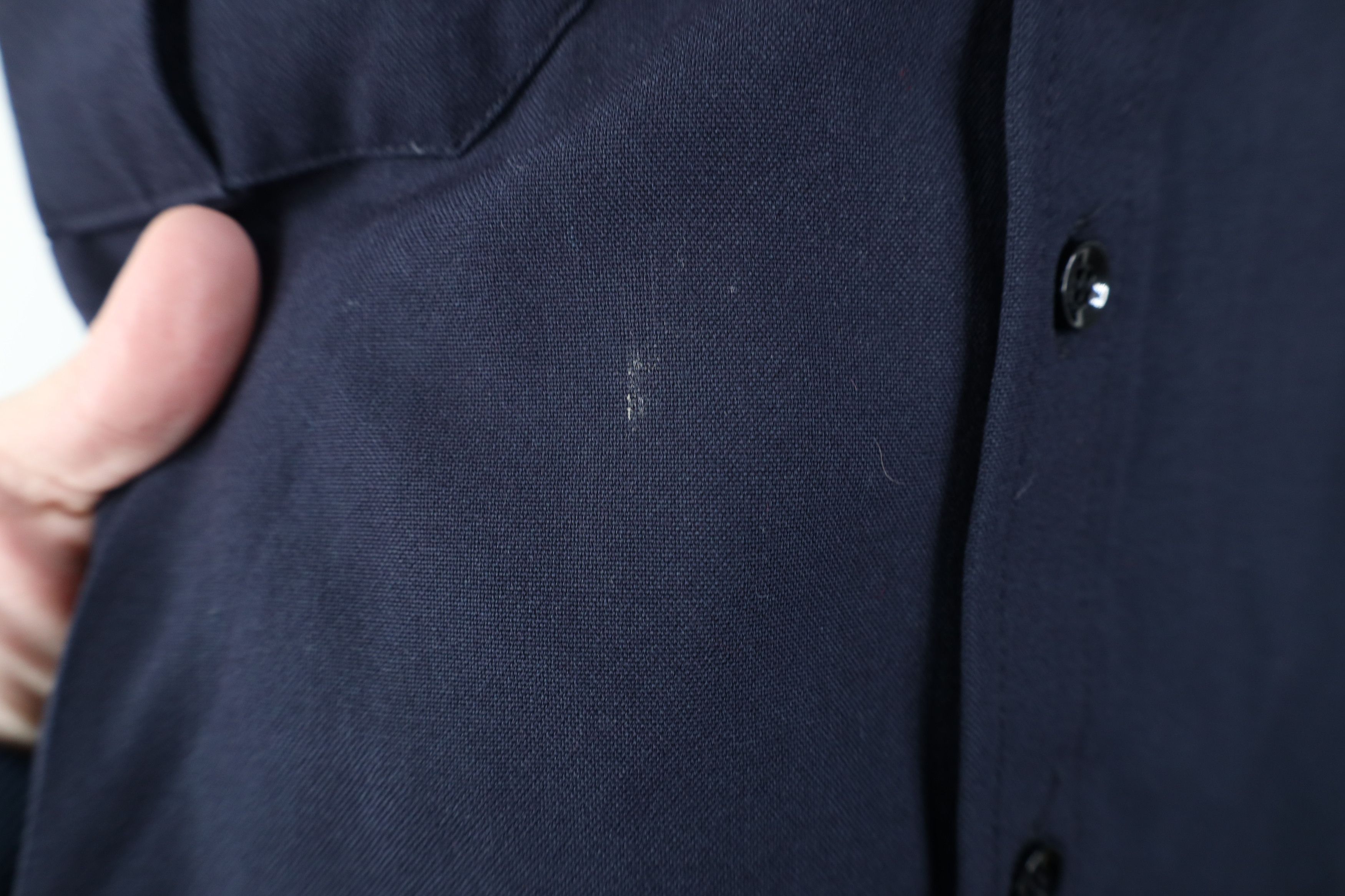 Vintage Vintage 70s Military Gabardine Knit Button Shirt Blue USA Size US M / EU 48-50 / 2 - 9 Thumbnail