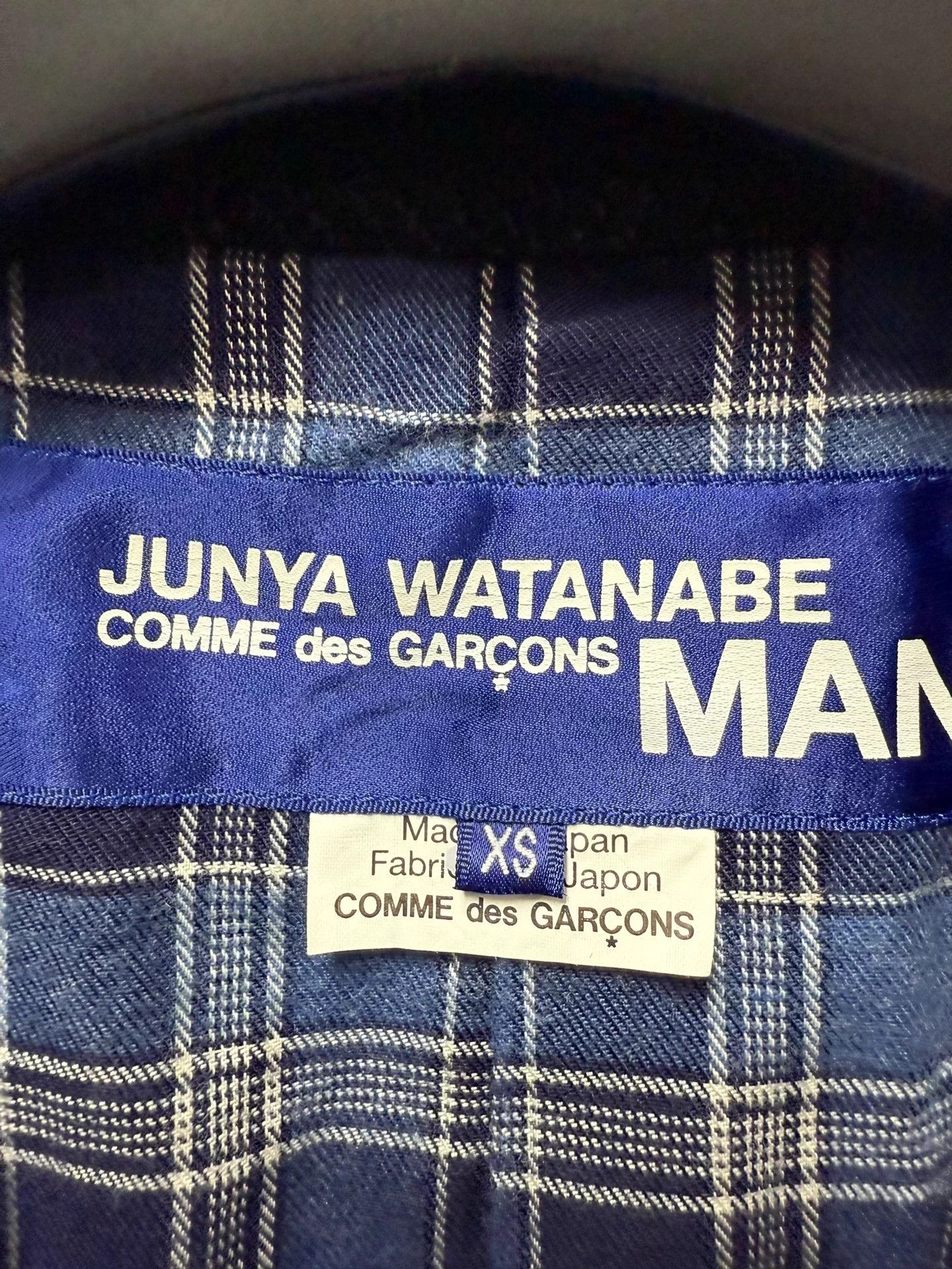 Comme des Garcons JUNYA WATANABE MAN Wool Denim Patchwork Leather Elbow Jacket Size US XS / EU 42 / 0 - 5 Thumbnail