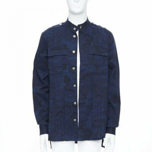 Balmain new BALMAIN blue camouflage cotton gold button military shirt jacket EU38 S Size US S / EU 44-46 / 1 - 1 Thumbnail