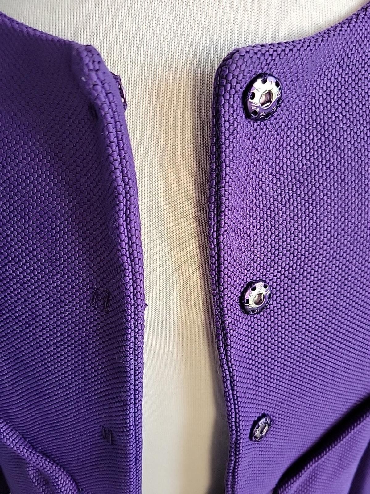 Alberta Ferretti Alberta Ferretti Cocoon Ladies Waffle Knit Coat Purple 10 Size M / US 6-8 / IT 42-44 - 5 Thumbnail