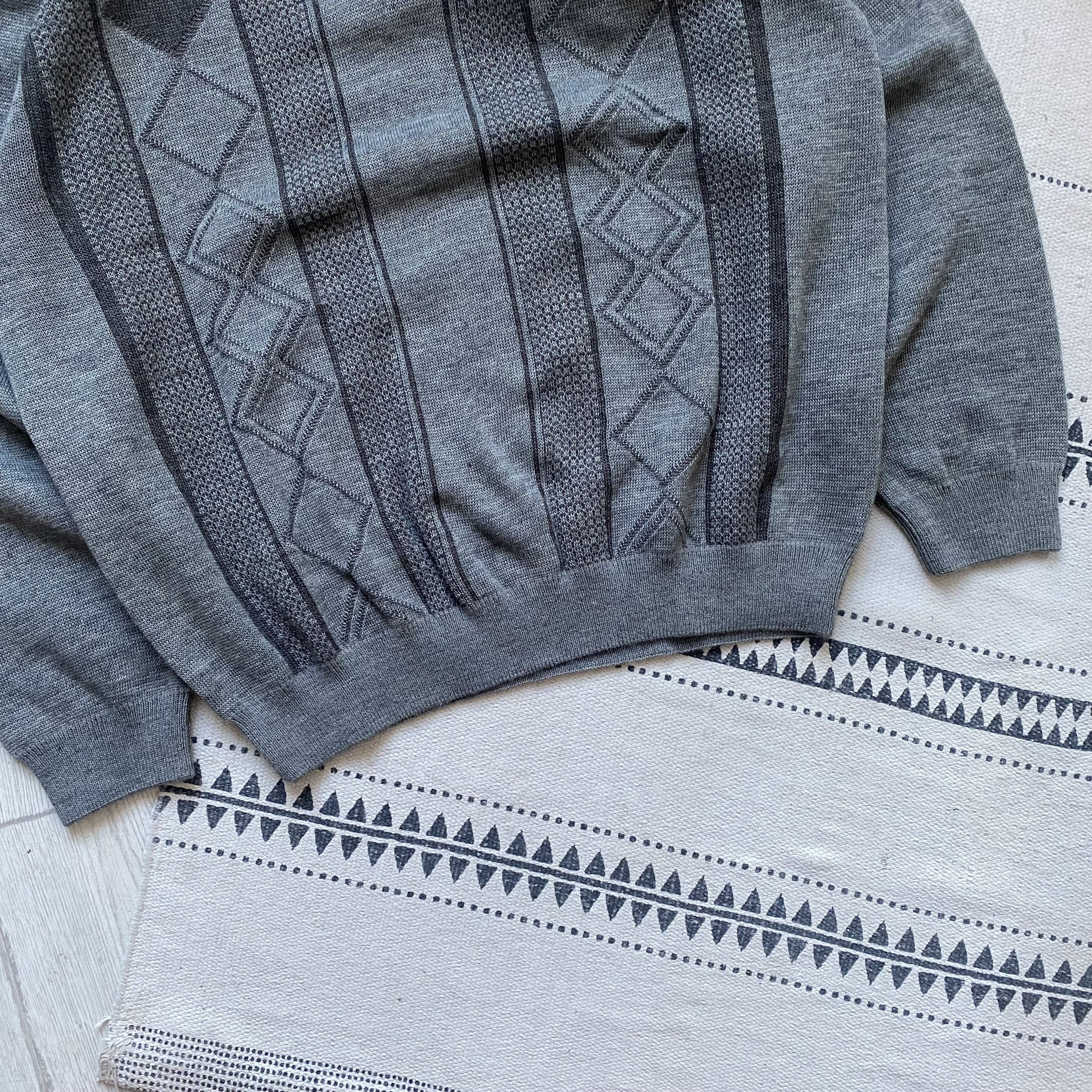 Diesel Vintage 90s Cozy Knit Wool Sweater Polo dad jumper Size US L / EU 52-54 / 3 - 3 Thumbnail