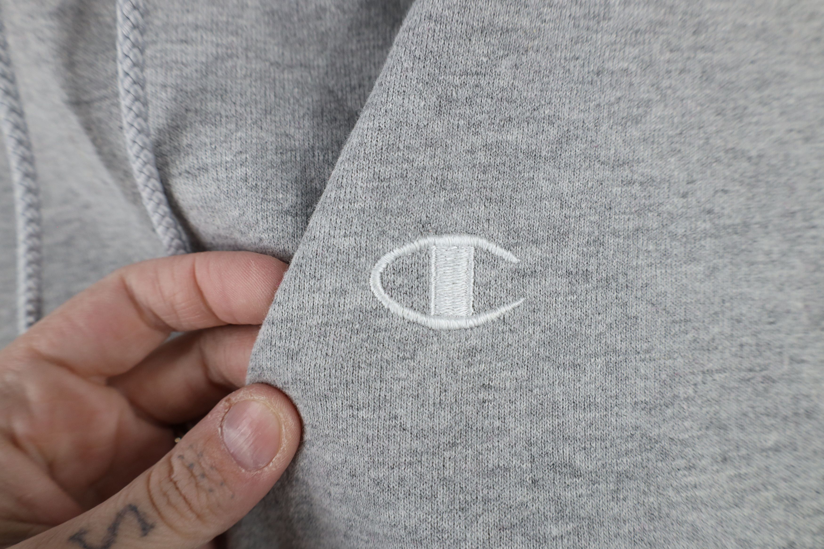 Champion × Vintage Vintage 90s Champion Classic Logo Hoodie Sweatshirt Gray Size US M / EU 48-50 / 2 - 9 Thumbnail