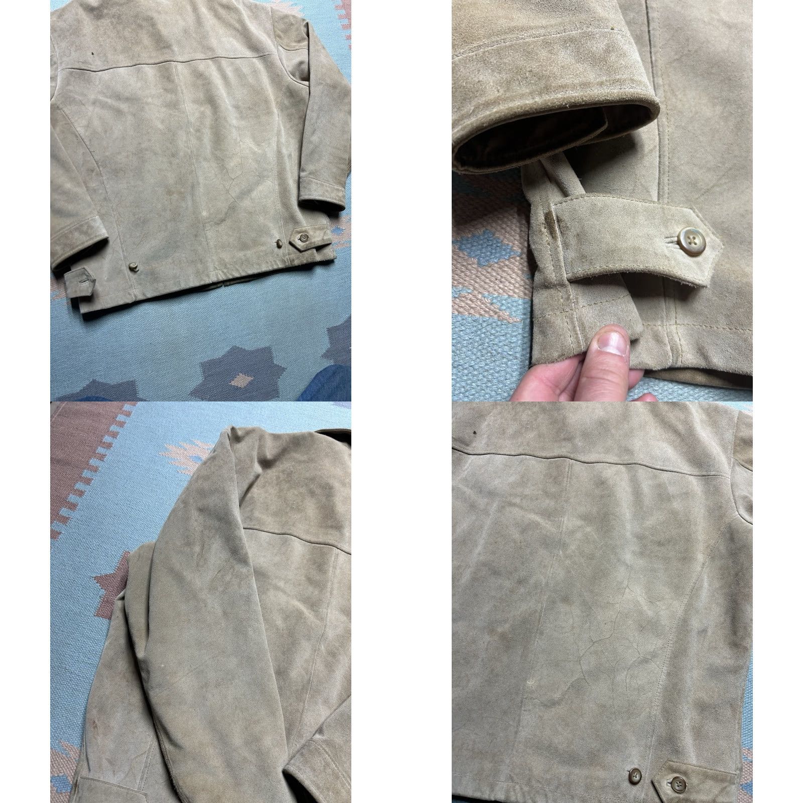 Vintage VINTAGE L’Homme suede leather jacket quilt lined insulated beige tan mens Medium Jacket Mens Beige L’Homme Bomber Leather Insulated Vintage Size US M / EU 48-50 / 2 - 8 Thumbnail