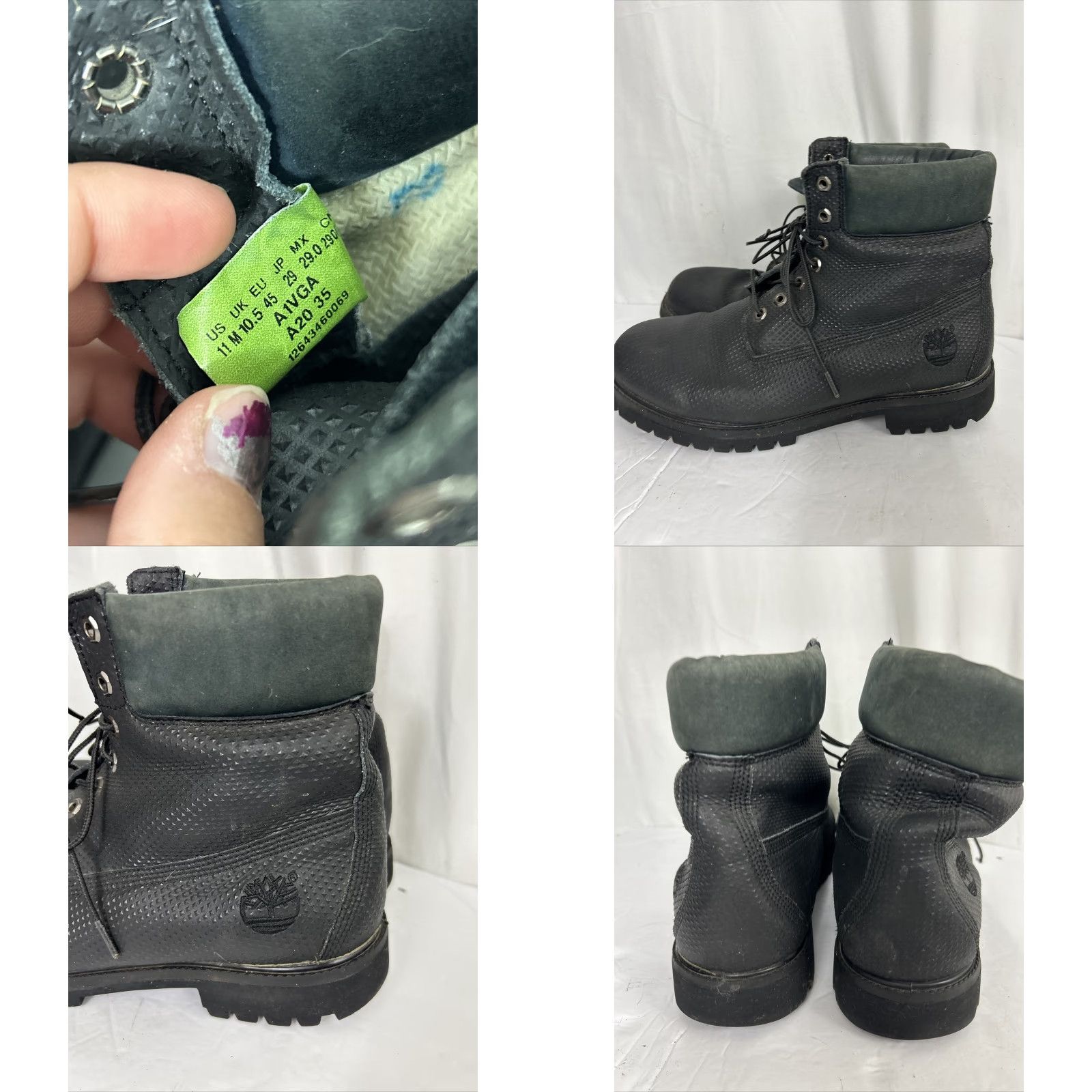 Timberland Timberland Mens Boot 11 Leather Black 6 Inch Textured Lace Up Premium Combat Mens Size US 11 / EU 44 - 8 Thumbnail