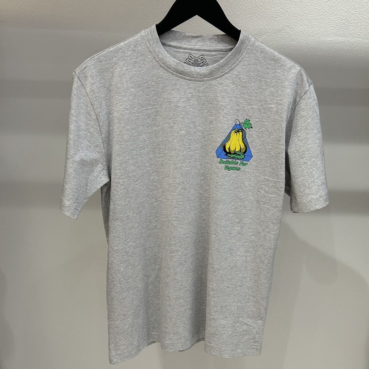 image of Palace Nein Cheese Nein Egg Tee Grey Marl, Men's (Size Small)