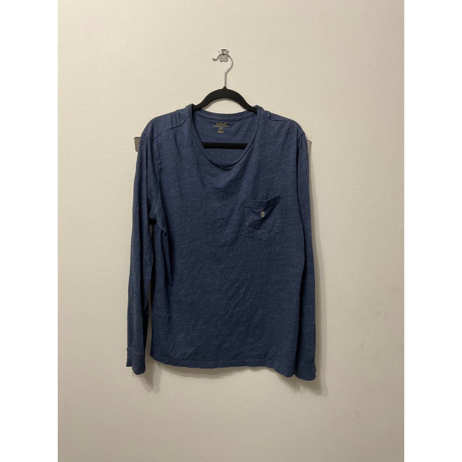 Polo Ralph Lauren Men's Polo Ralph Lauren Blue Long Sleeve Pocket T'shirt Sz L Size US L / EU 52-54 / 3 - 1 Thumbnail