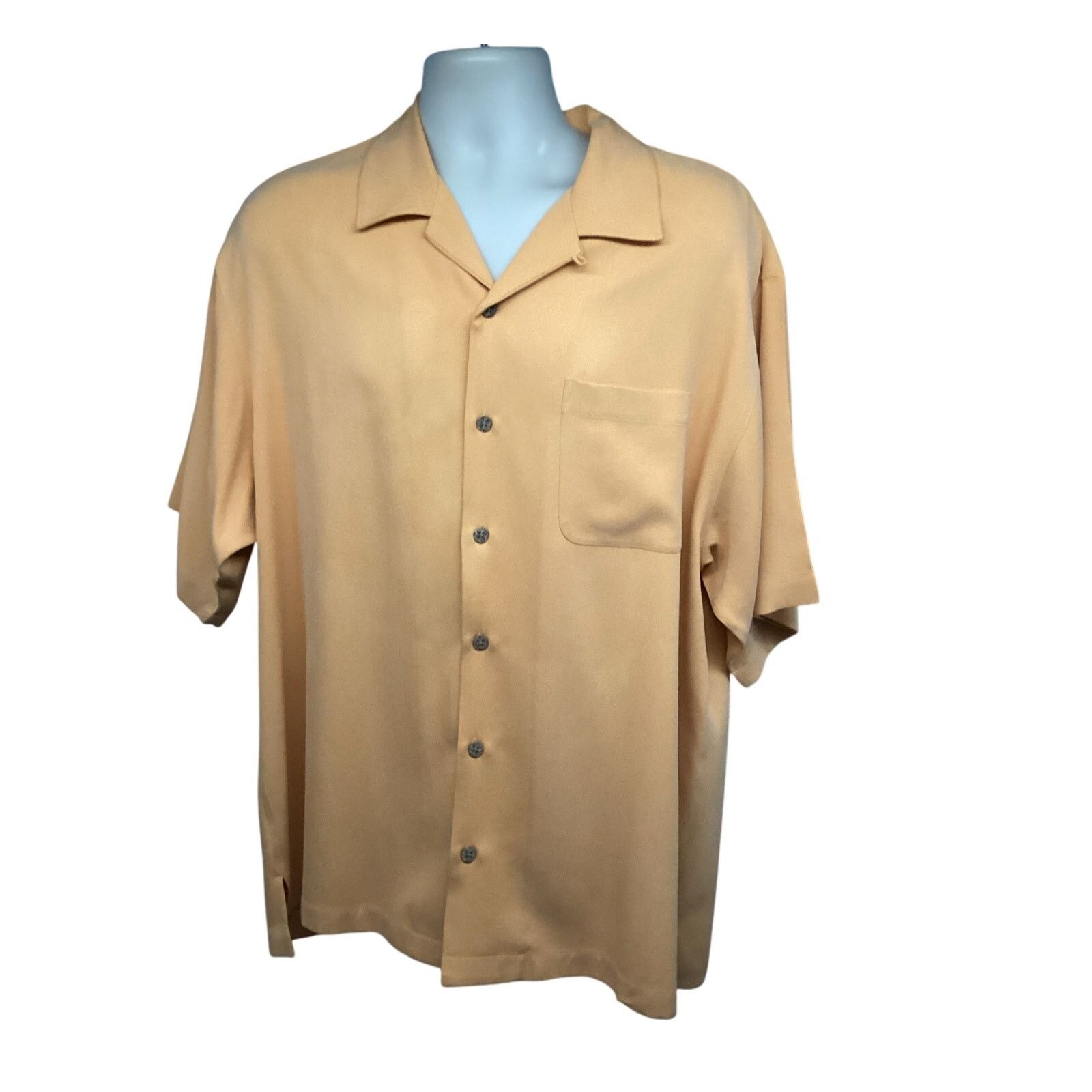 Tommy Bahama Tommy Bahama Yellow Silk Button Up Camp Shirt Large Pocket Size US L / EU 52-54 / 3 - 2 Thumbnail