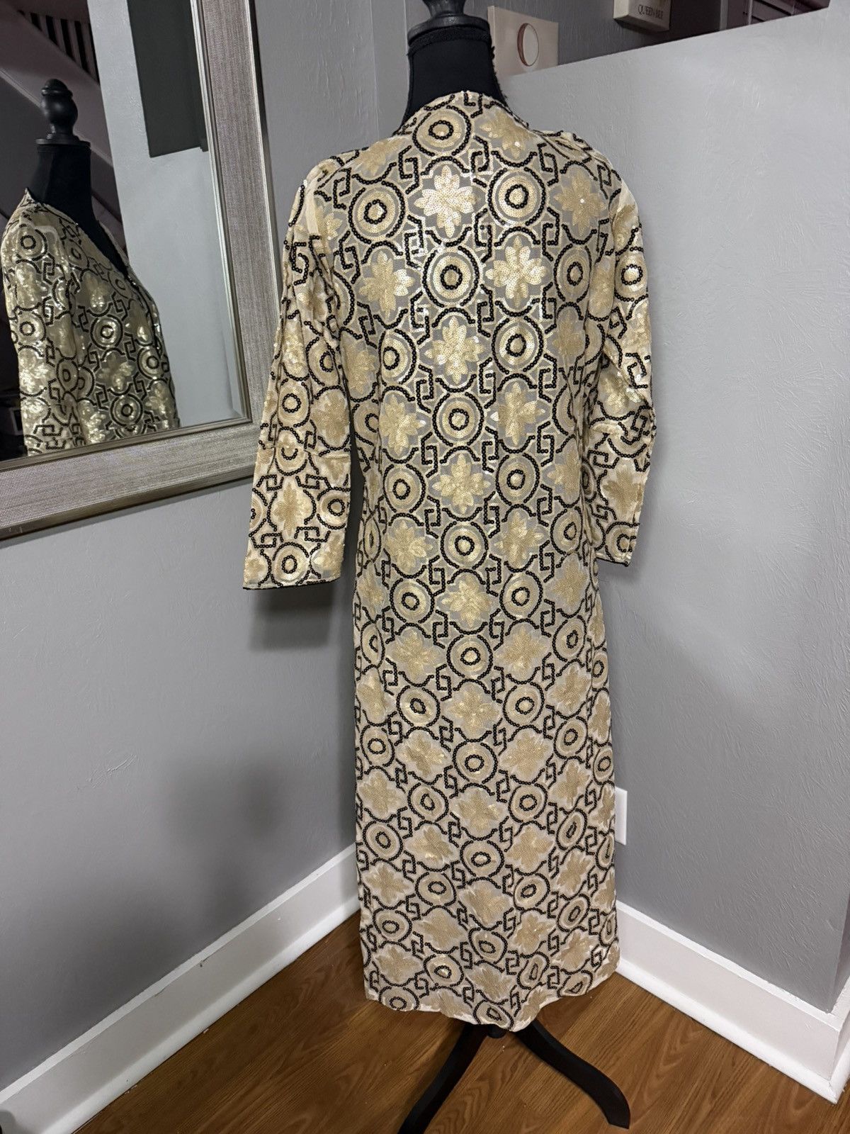 Other VTG Glamorous Geometric Gold & Black Sequin Design Maxi M Size M / US 6-8 / IT 42-44 - 4 Thumbnail