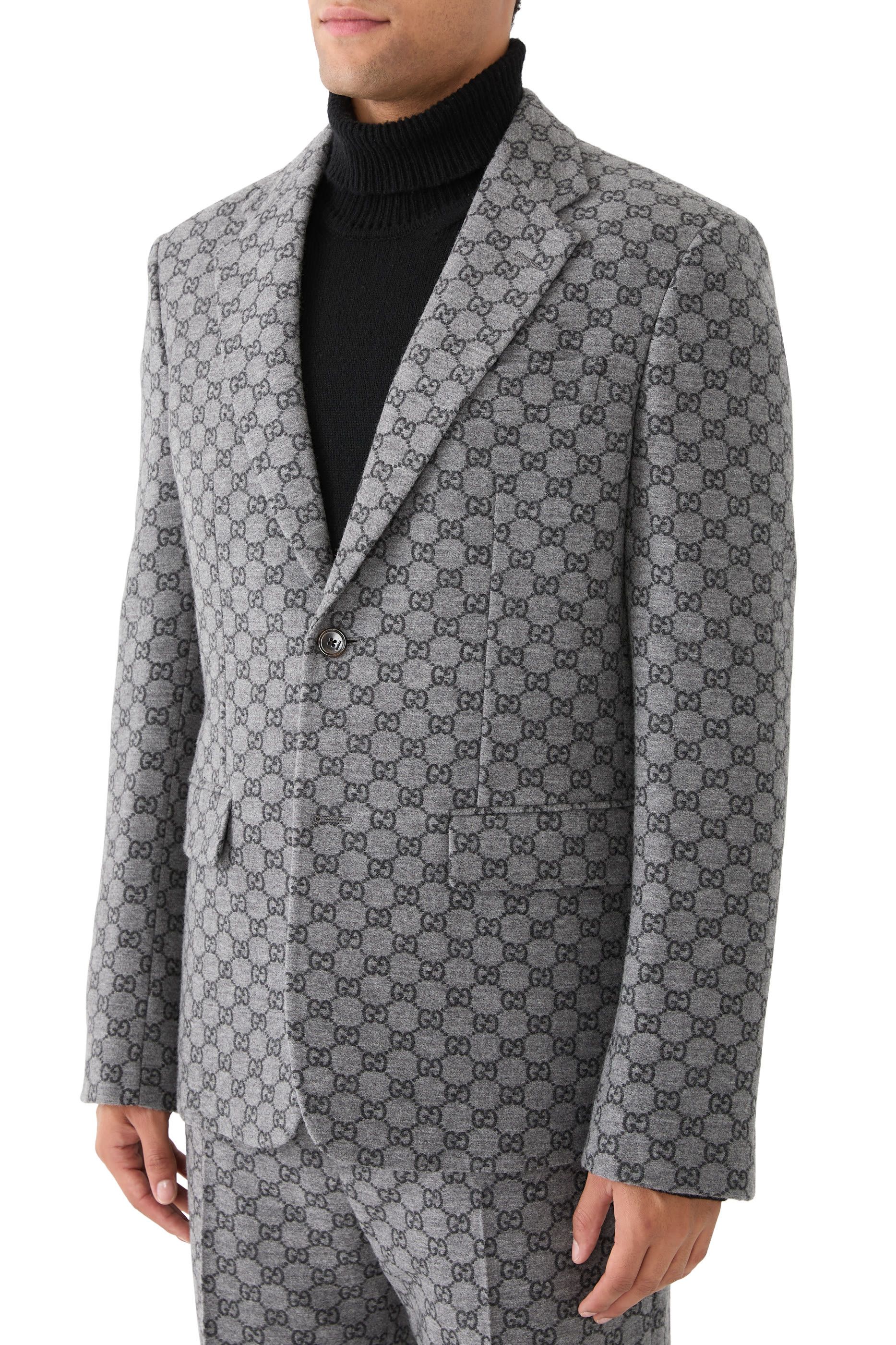 Gucci o1mt1gz0226 GG Wool Flannel Jacket in Gray Size US L / EU 52-54 / 3 - 4 Thumbnail