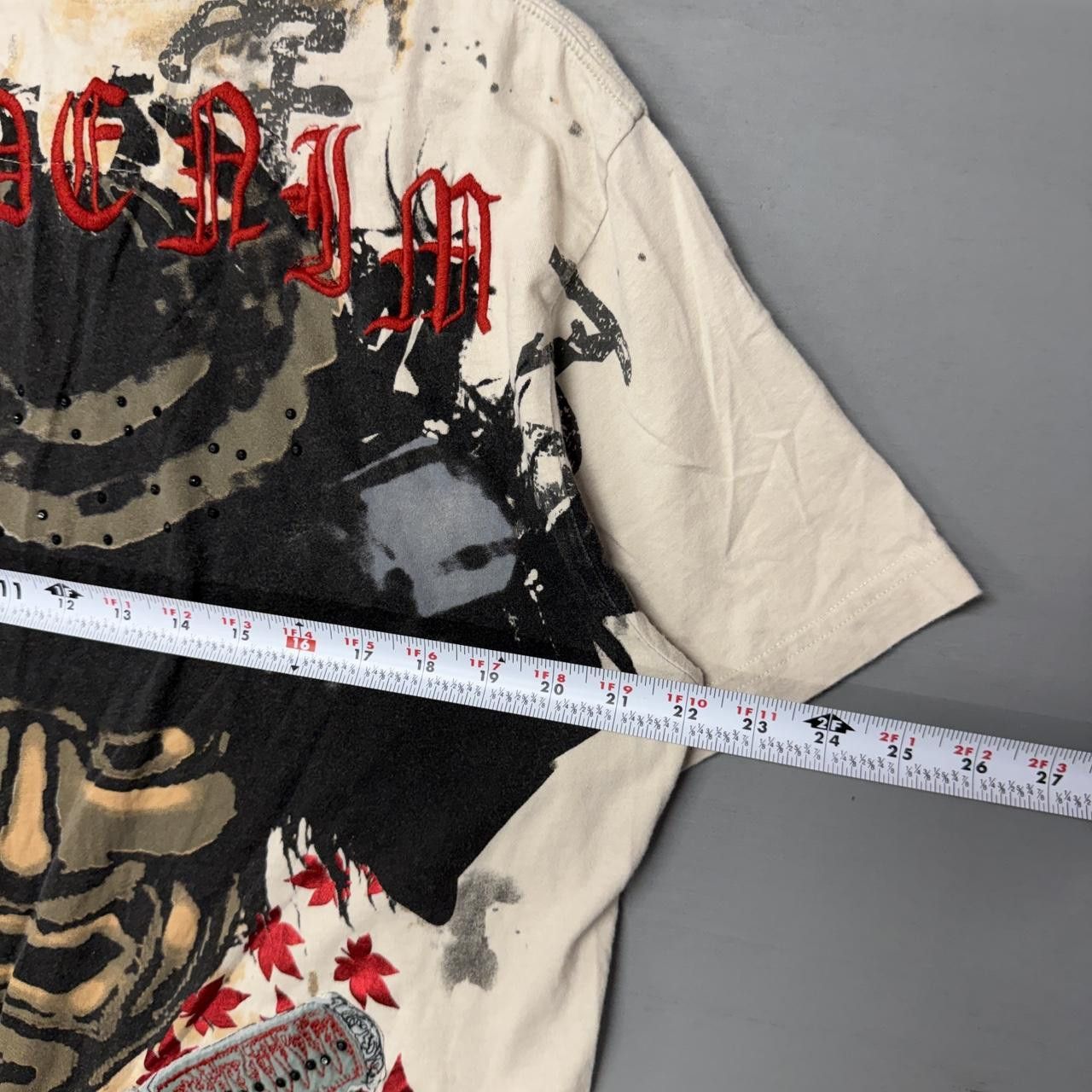 Affliction apanese Crazy Affliction Cream Embroidered Tee Shirt XL Size US XL / EU 56 / 4 - 6 Thumbnail