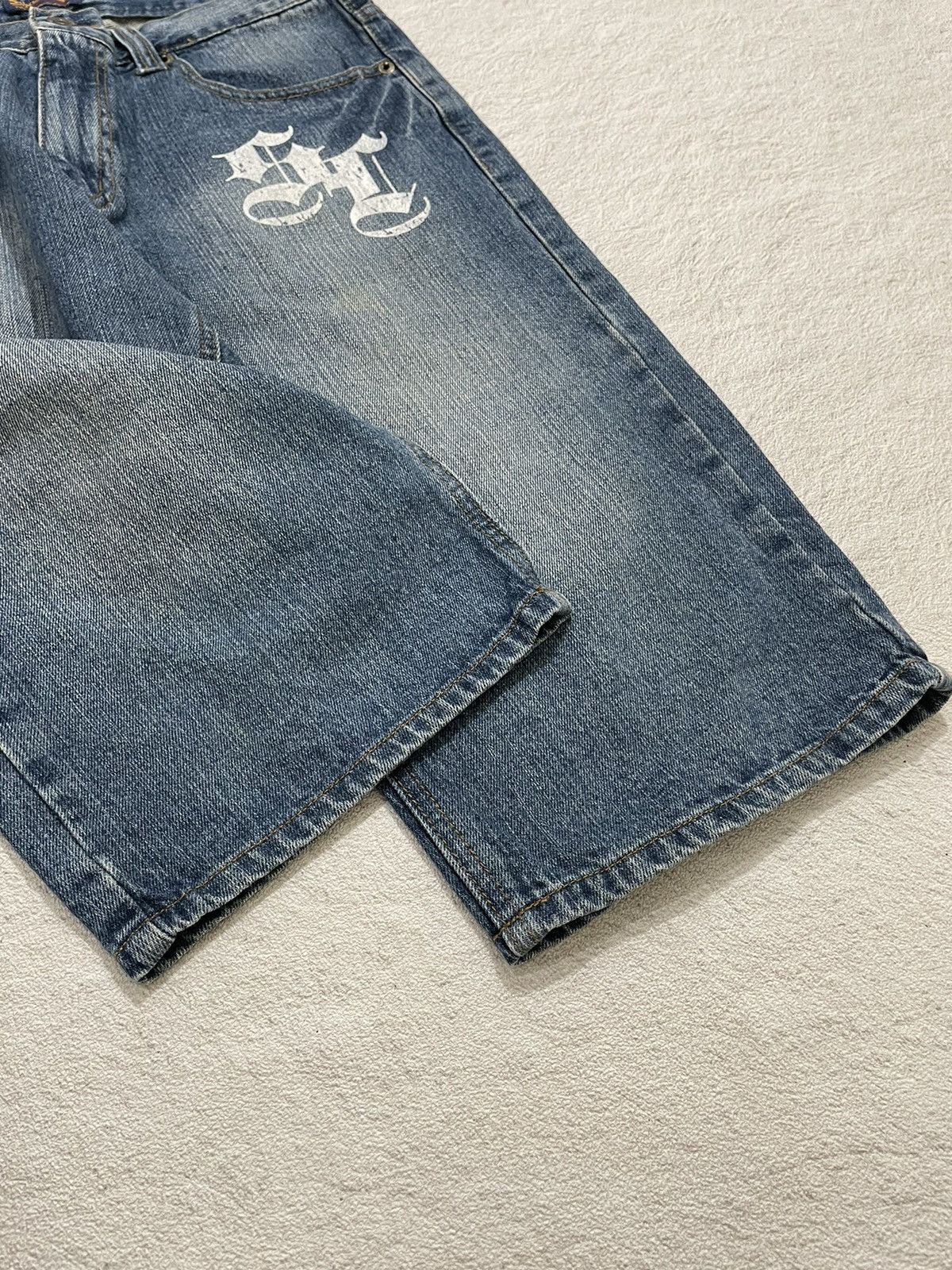 Le Grande Bleu (L.G.B.) 2000s Sunlucas Embellished Denim Jorts Detailed Back Pockets Size US 30 / EU 46 - 3 Thumbnail