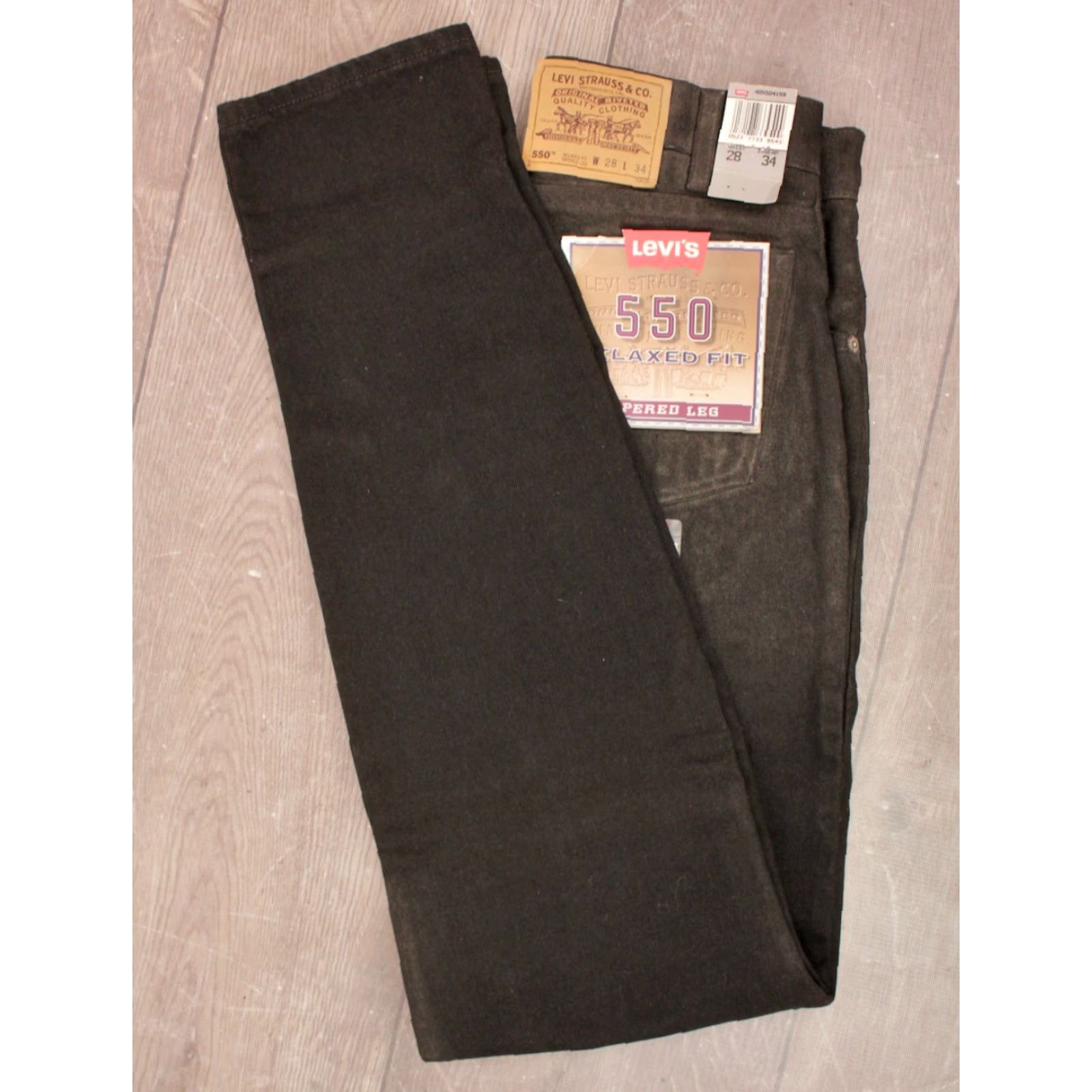 Levi's VINTAGE Men's Levi's 560 Jeans NOS Black 1990s Loose Fit Tapered Leg Sz 28x35 Size US 29 - 2 Thumbnail