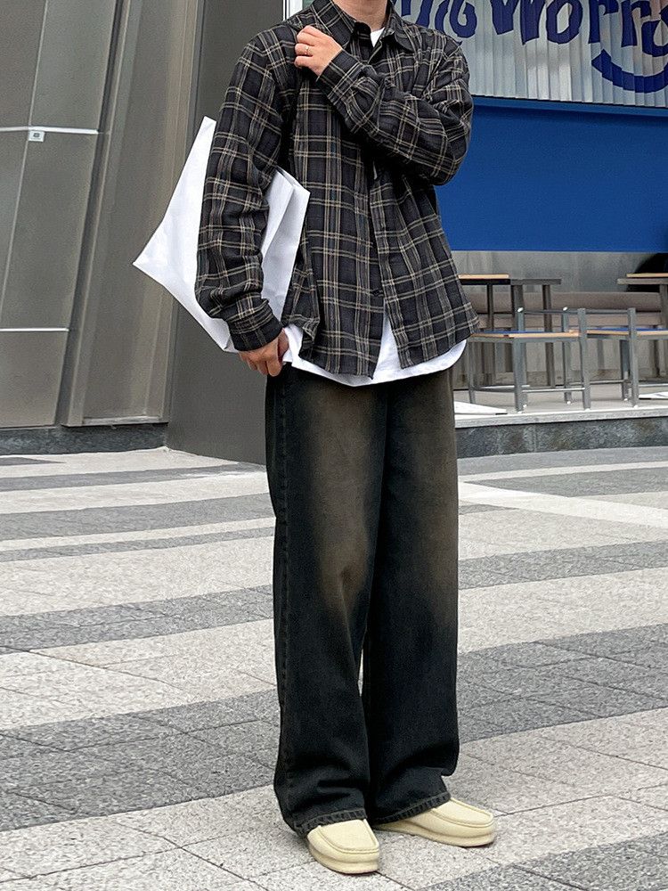 Japanese Brand × Jean Retro loose wide leg straight leg jeans Size US 34 / EU 50 - 2 Thumbnail