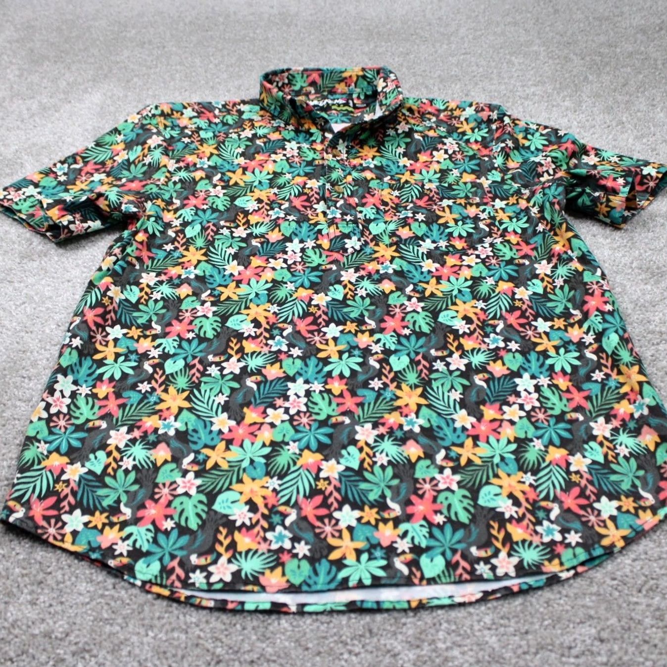Chubbies Chubbies Hawaiian Shirt Mens M Green Floral Short Sleeve Button-Down Past Weekend Wear S/S Pullover Shirt Size US M / EU 48-50 / 2 - 2 Thumbnail