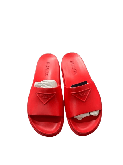 Prada o1B3y1r0226 Rubber Slides in Red Size US 11 / EU 44 - 3 Thumbnail