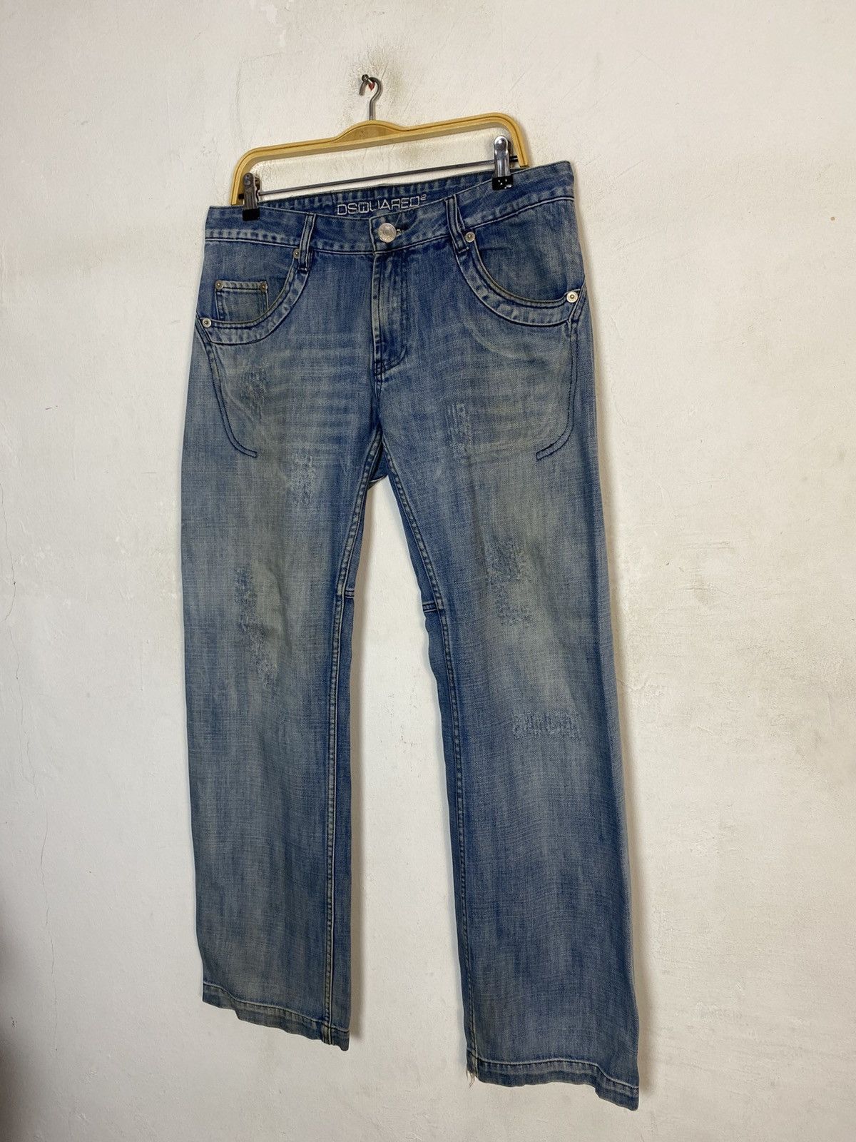 Dsquared2 Dsquared2 Distressed Indigo Denim Jeans Straight Cut Size 34 Size US 34 / EU 50 - 4 Thumbnail