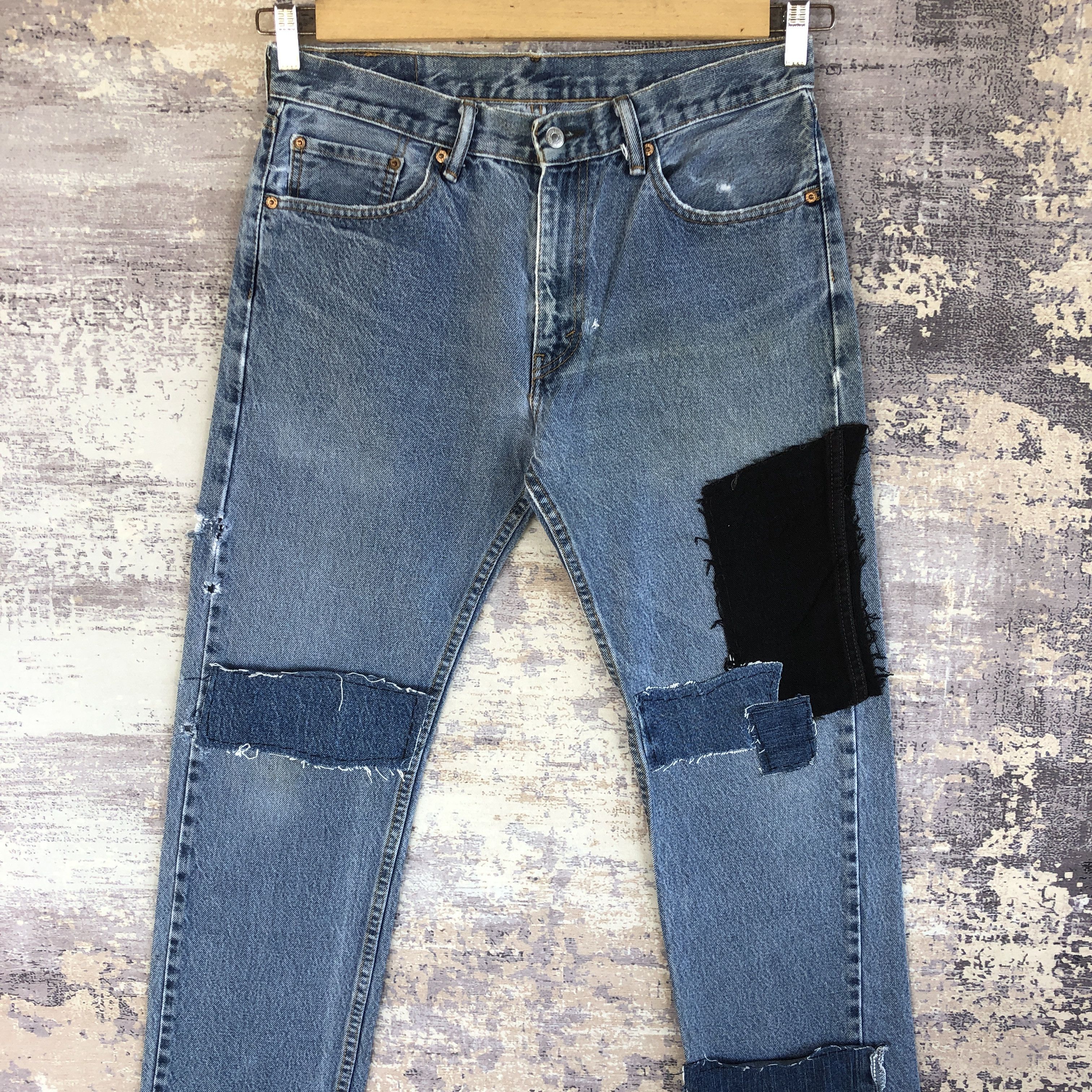 Levi's Vintage Levis Patchwork Distressed Jeans Levi's 505 Denim Size US 32 / EU 48 - 3 Thumbnail