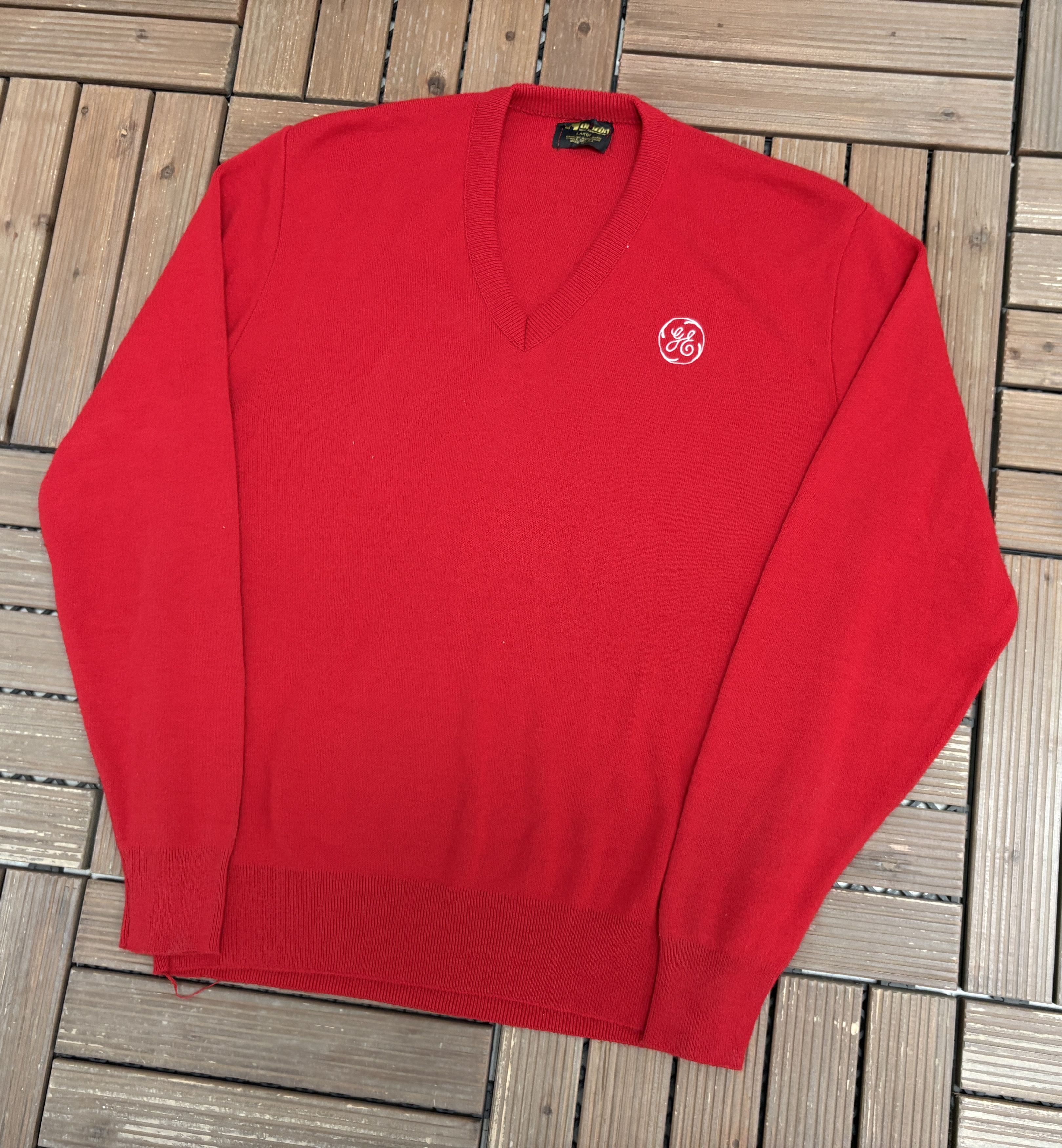 Vintage General Electric Vintage Red Knit Sweater Size US L / EU 52-54 / 3 - 3 Thumbnail