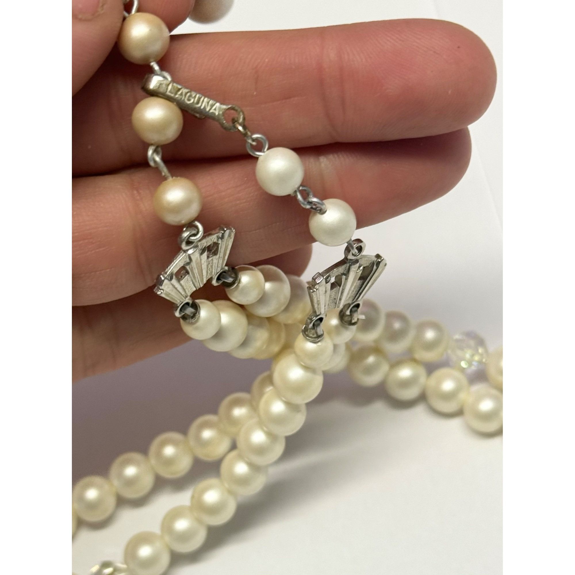 Vintage Laguna vintage pearl crystal beaded necklace Size ONE SIZE - 6 Thumbnail