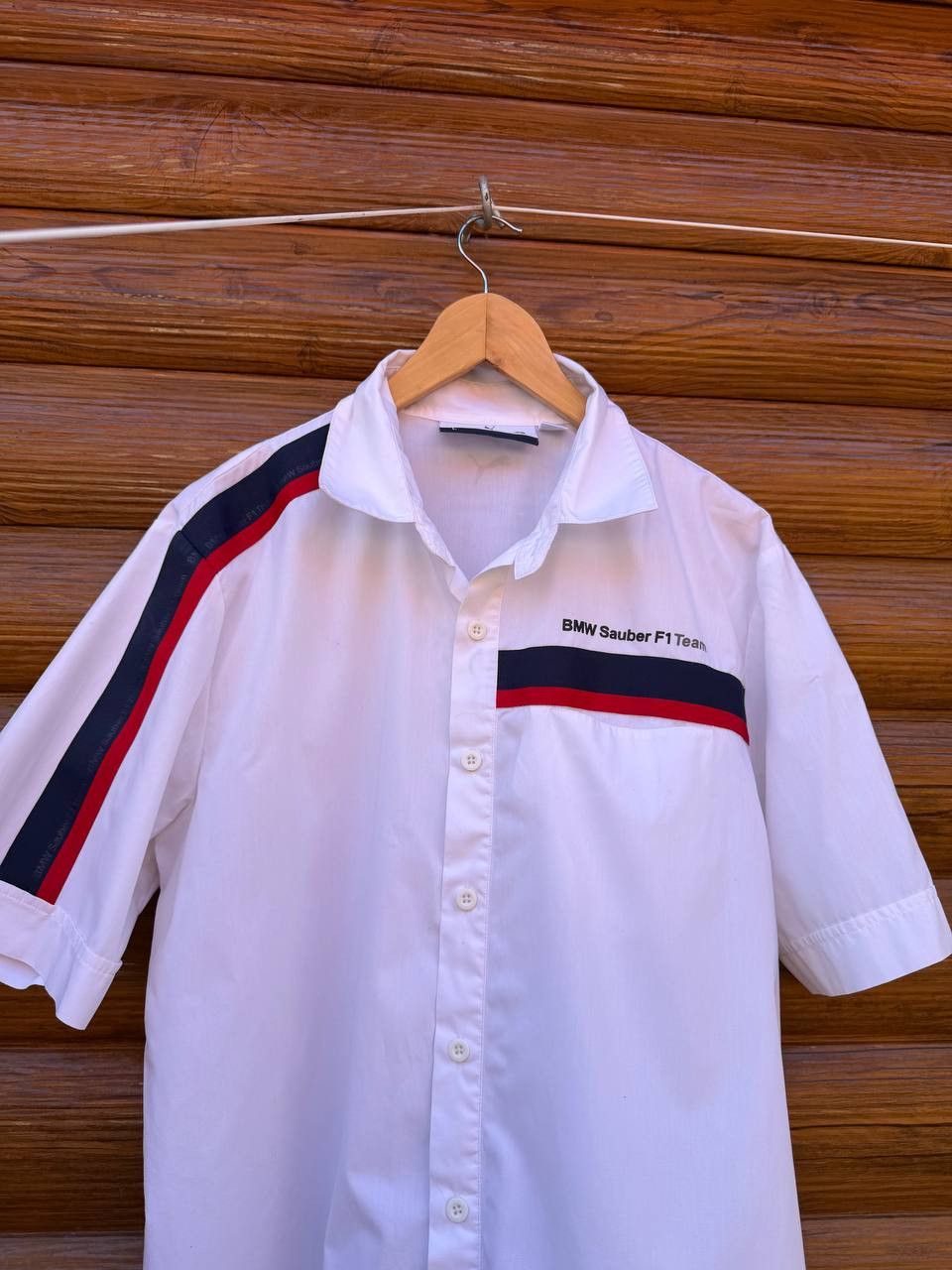 BMW × Puma BMW Sauber F1 Team Puma White Short Sleeve Shirt Cotton L Size US L / EU 52-54 / 3 - 2 Thumbnail