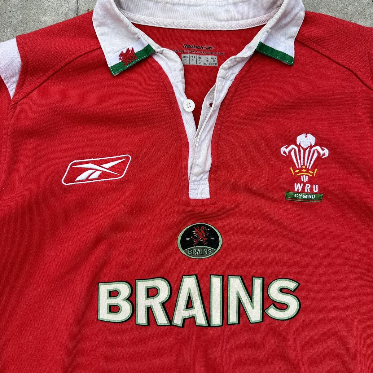 Japanese Brand × Reebok × Vintage Vintage Reebok WRU Cymru Brains Polo T-shirts Rugby Y2K 00s Size US L / EU 52-54 / 3 - 8 Thumbnail