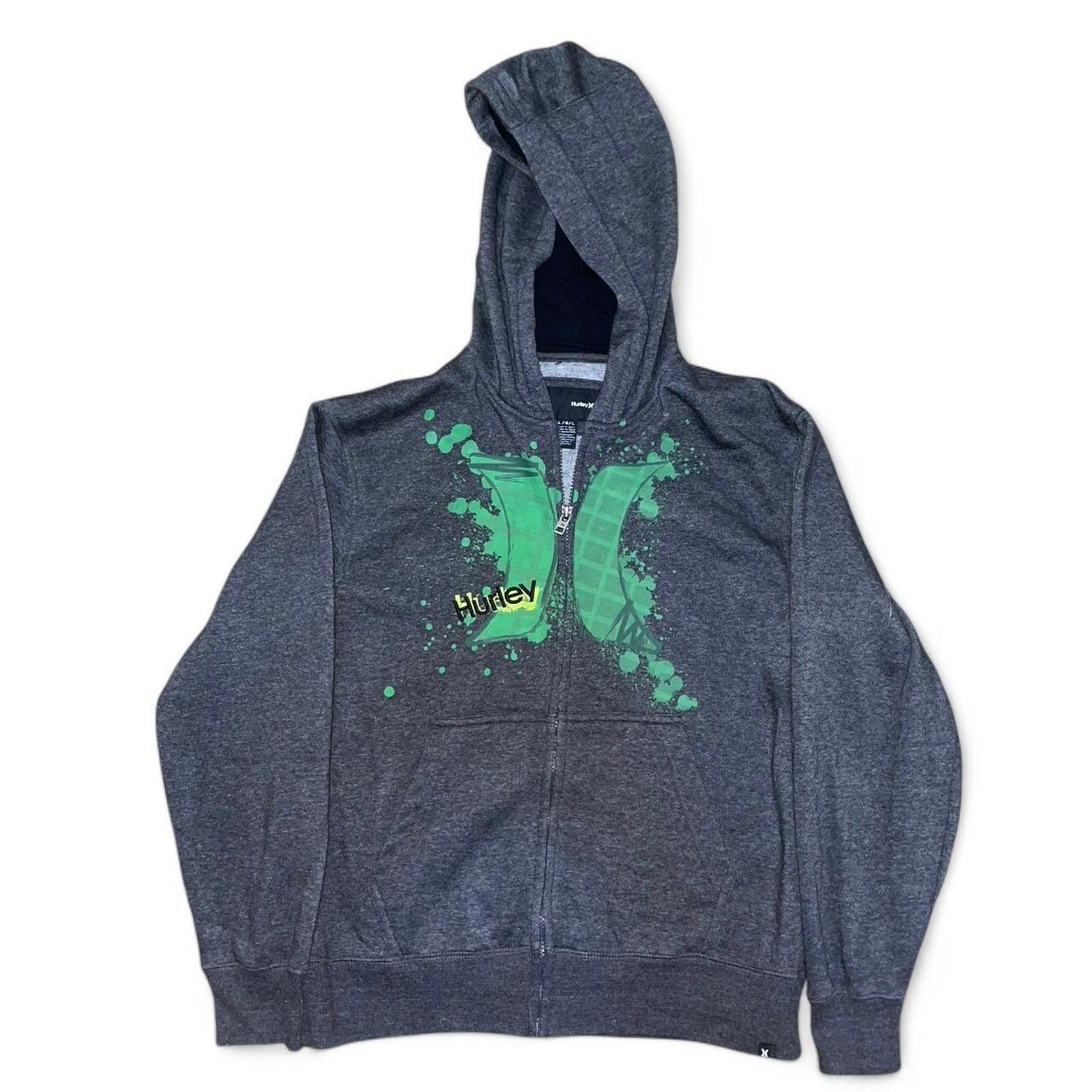 Hurley Hurley Black & Green Y2K Splash Graffiti Zip-up Hoodie L Size US L / EU 52-54 / 3 - 1 Thumbnail