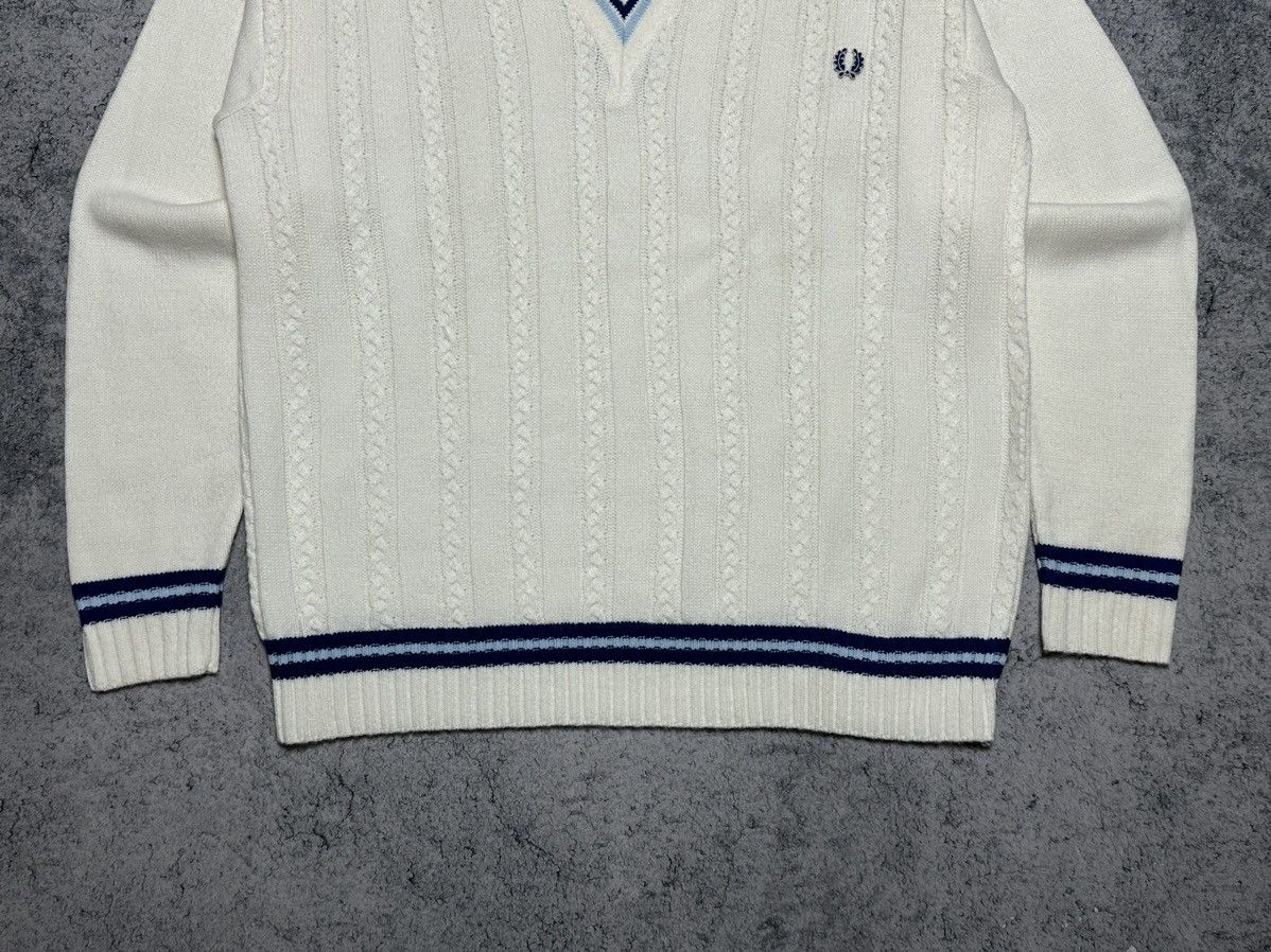 Fred Perry Vintage 80s Freed Perry V-Neck Knit Sweater Size US L / EU 52-54 / 3 - 3 Thumbnail