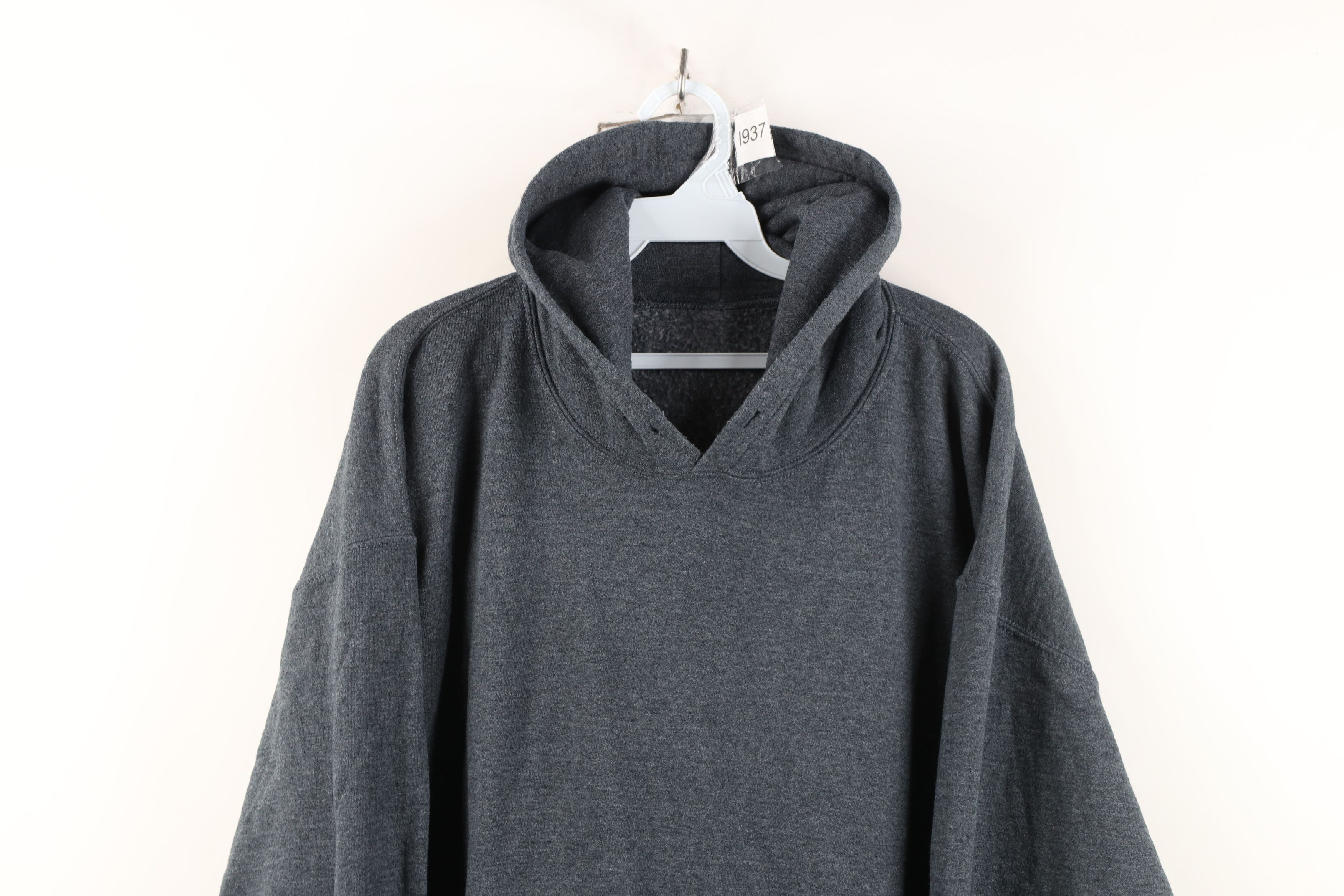 Vintage Vintage 90s Y2K Streetwear Boxy Fit Hoodie Sweatshirt Gray Size US XXL / EU 58 / 5 - 2 Thumbnail