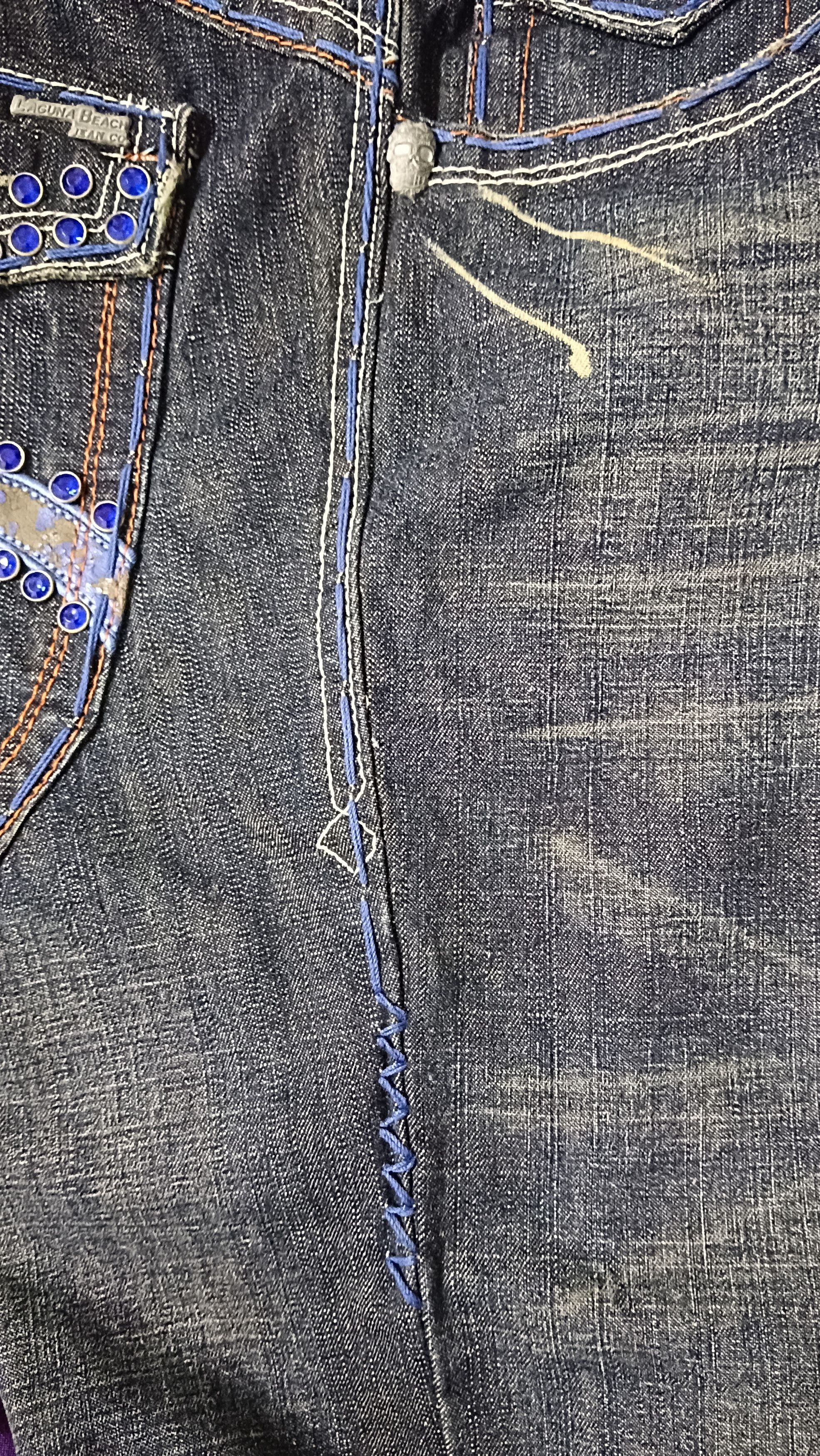 Denim & Co. Laguna Beach Embellished Skull Flare Denim Size US 32 / EU 48 - 12 Thumbnail