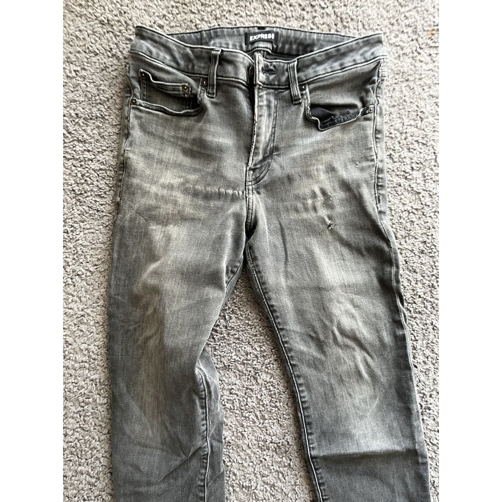 Express VINTAGE Express Men's Jeans 30x30 Dark Wash Slim Straight Leg Denim Cotton 90s Mens Size US 30 / EU 46 - 2 Thumbnail