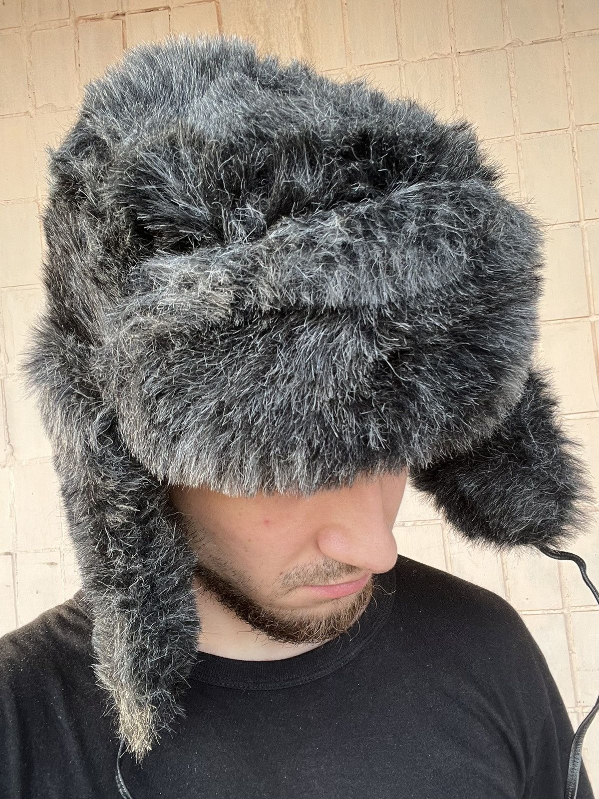 Hat Club Y2K Faux Fur Ushanka Vintage Fuzzy Trapper Hat Huge Size ONE SIZE - 17 Thumbnail