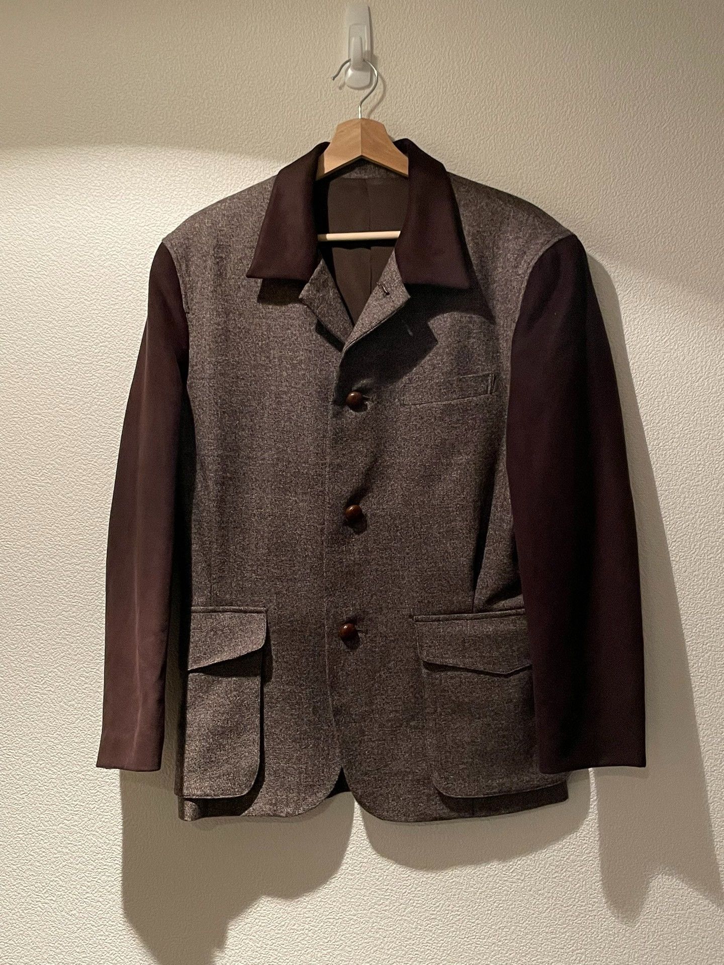 Issey Miyake Issey Miyake 80s Walnut Button Blazer Size US M / EU 48-50 / 2 - 1 Thumbnail
