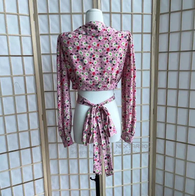 Miu Miu Miu Miu Floral Print Wrap Shirt . Size M / US 6-8 / IT 42-44 - 2 Thumbnail
