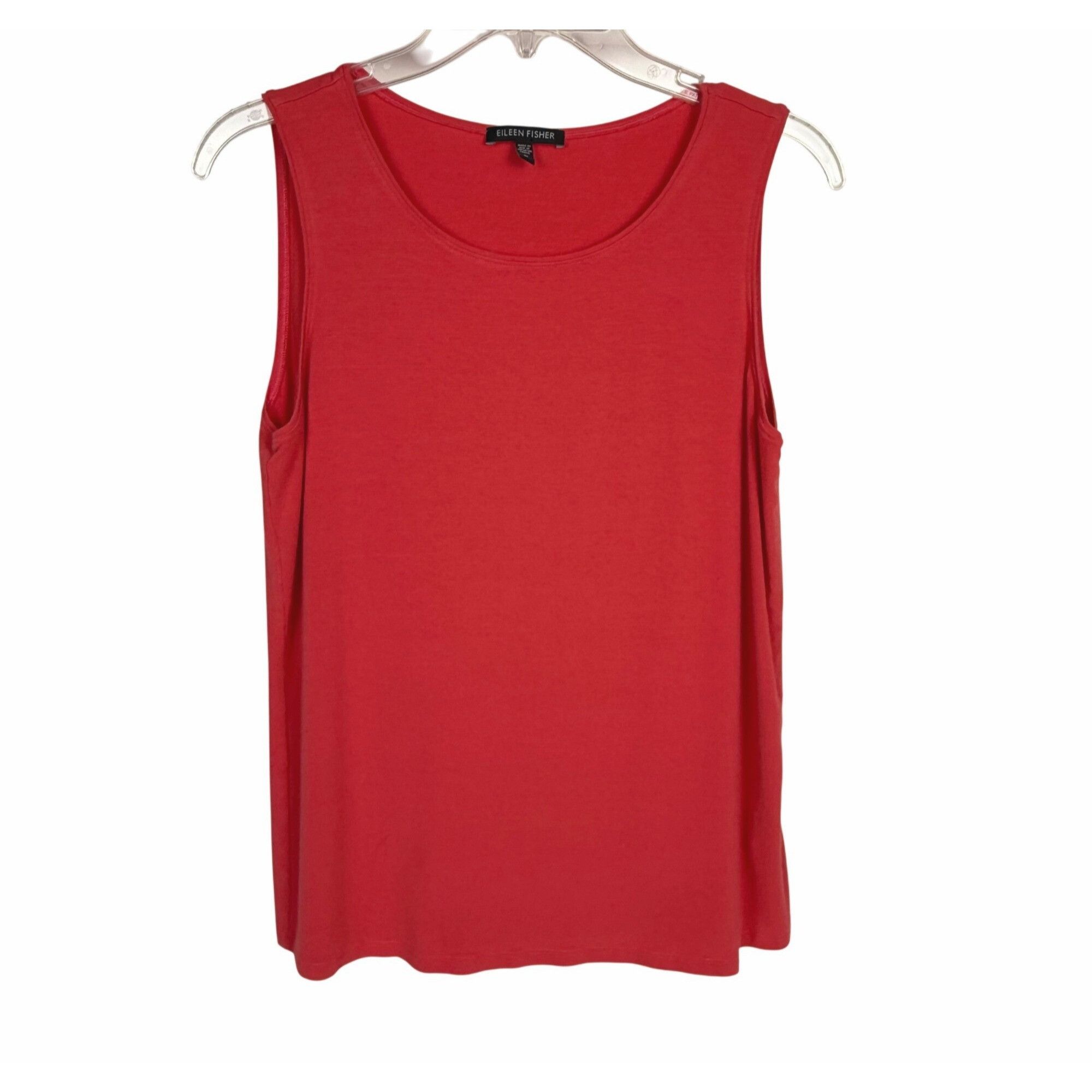 Eileen Fisher Eileen Fisher Sleeveless Stretch Rayon Tank Scoop-Neck Coral Size M / US 6-8 / IT 42-44 - 1 Thumbnail