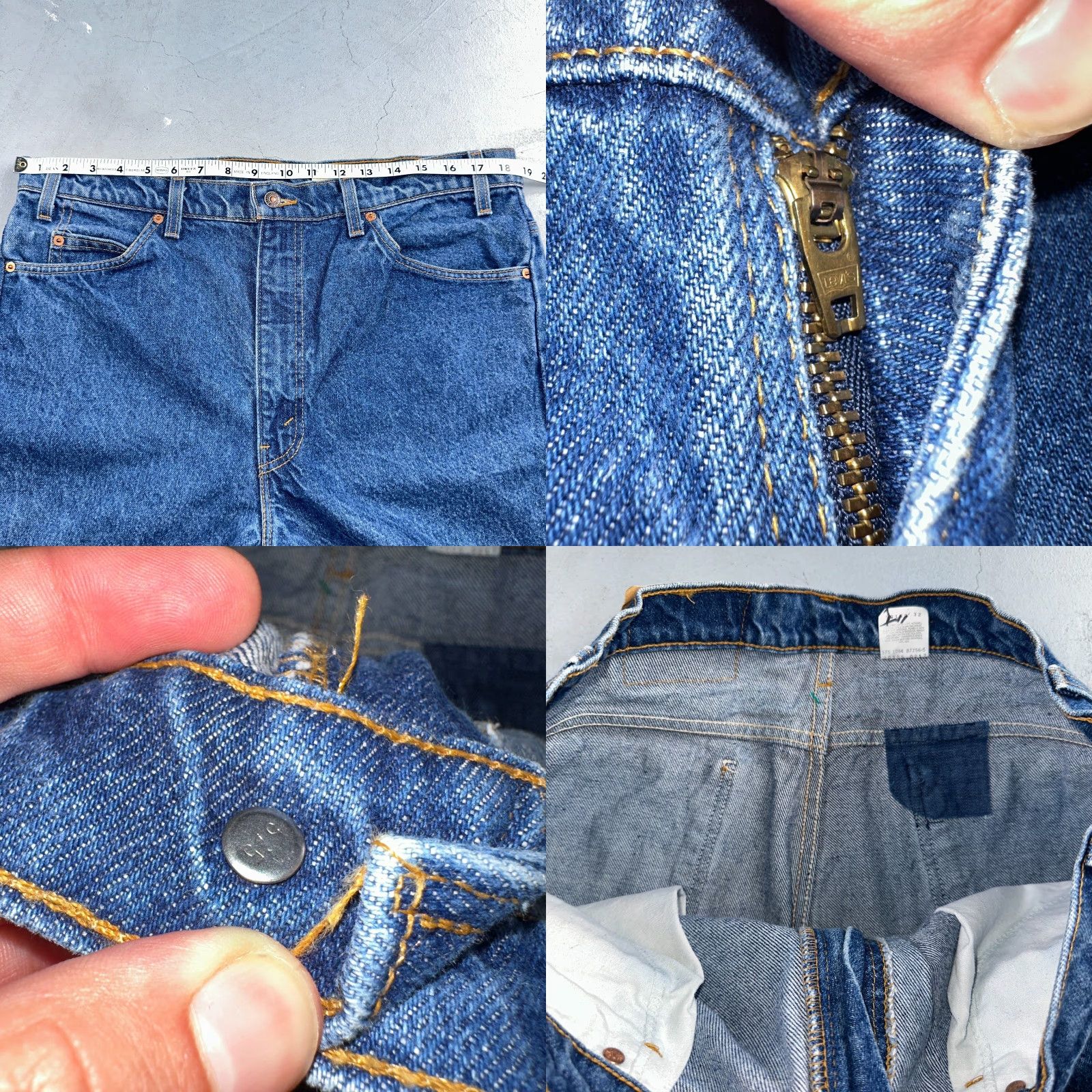 Levi's Levi's 505 Vintage 90s USA Orange Tab Jeans 38x34 501 Act 36x34 Blue Med Wash Levis 505 Jeans Vintage Yes Leather? Wait. Size US 38 / EU 54 - 8 Thumbnail