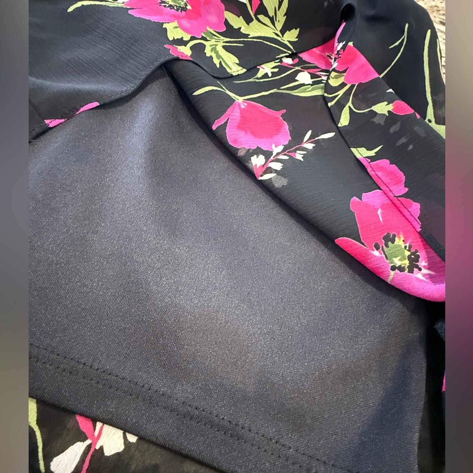 Other Delia’s floral one shoulder mini dress black pink green SZ 3 Size M / US 6-8 / IT 42-44 - 5 Thumbnail