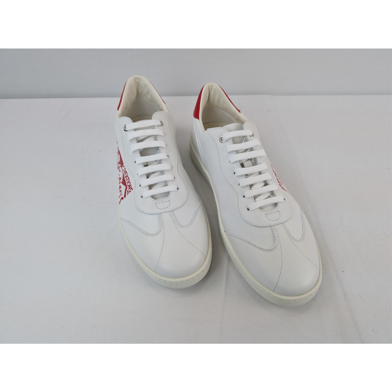 Salvatore Ferragamo o1rshd1 Achille Venn Low-Top Sneakers in White/Red Size US 11 / EU 44 - 6 Thumbnail