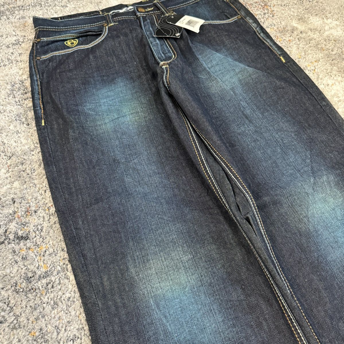 JNCO × Japanese Brand × Vintage Crazy Vintage y2k 8732 embroidered baggy cybergoth jeans Size US 36 / EU 52 - 5 Thumbnail